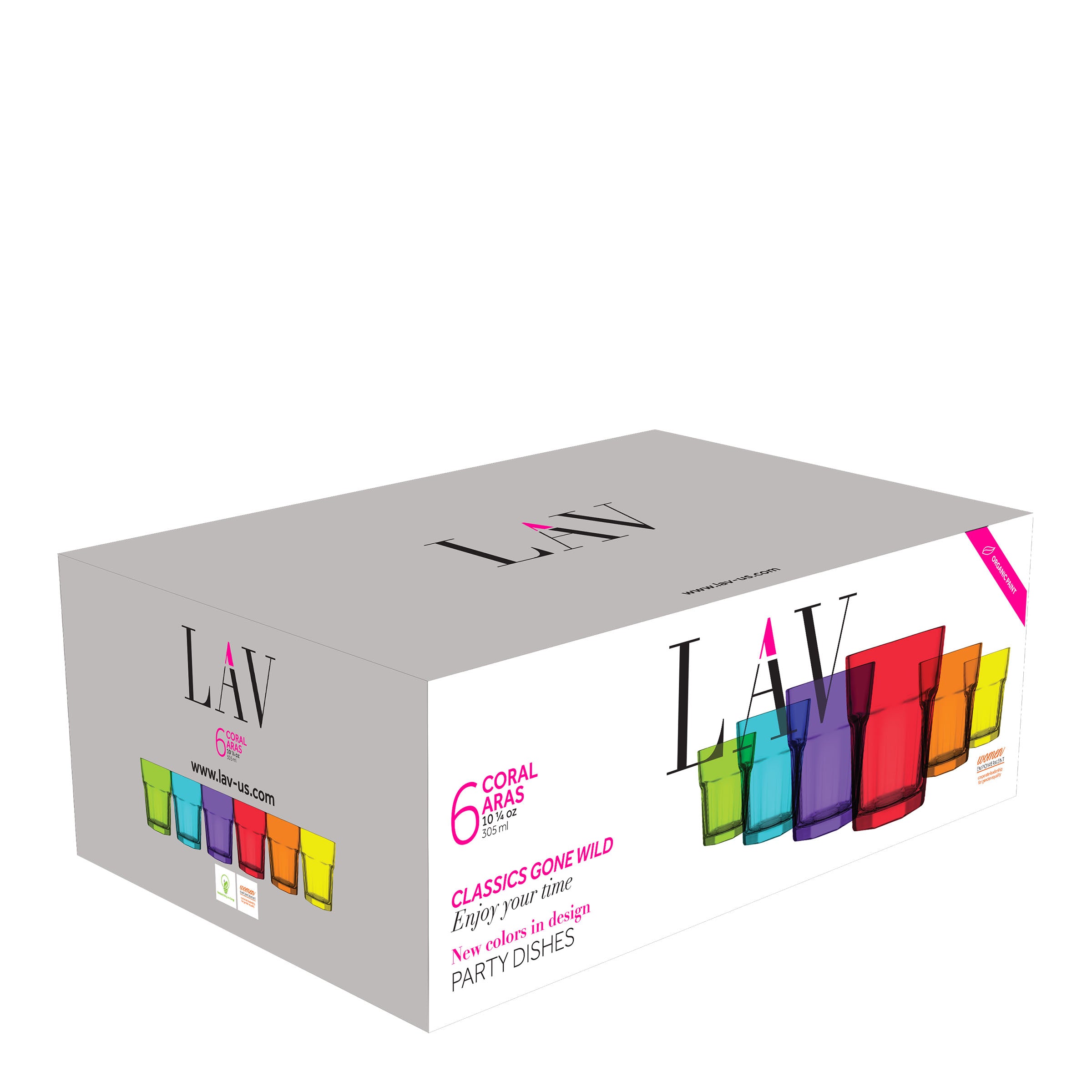  LAV Aras Multi Colored Glass Tumblers 6-Piece Set - Multi - Bonton