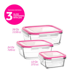 Fresco Glass Food Storage Container 6 Piece Set