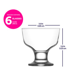 Destina Glass Dessert Bowls 6-Piece Set