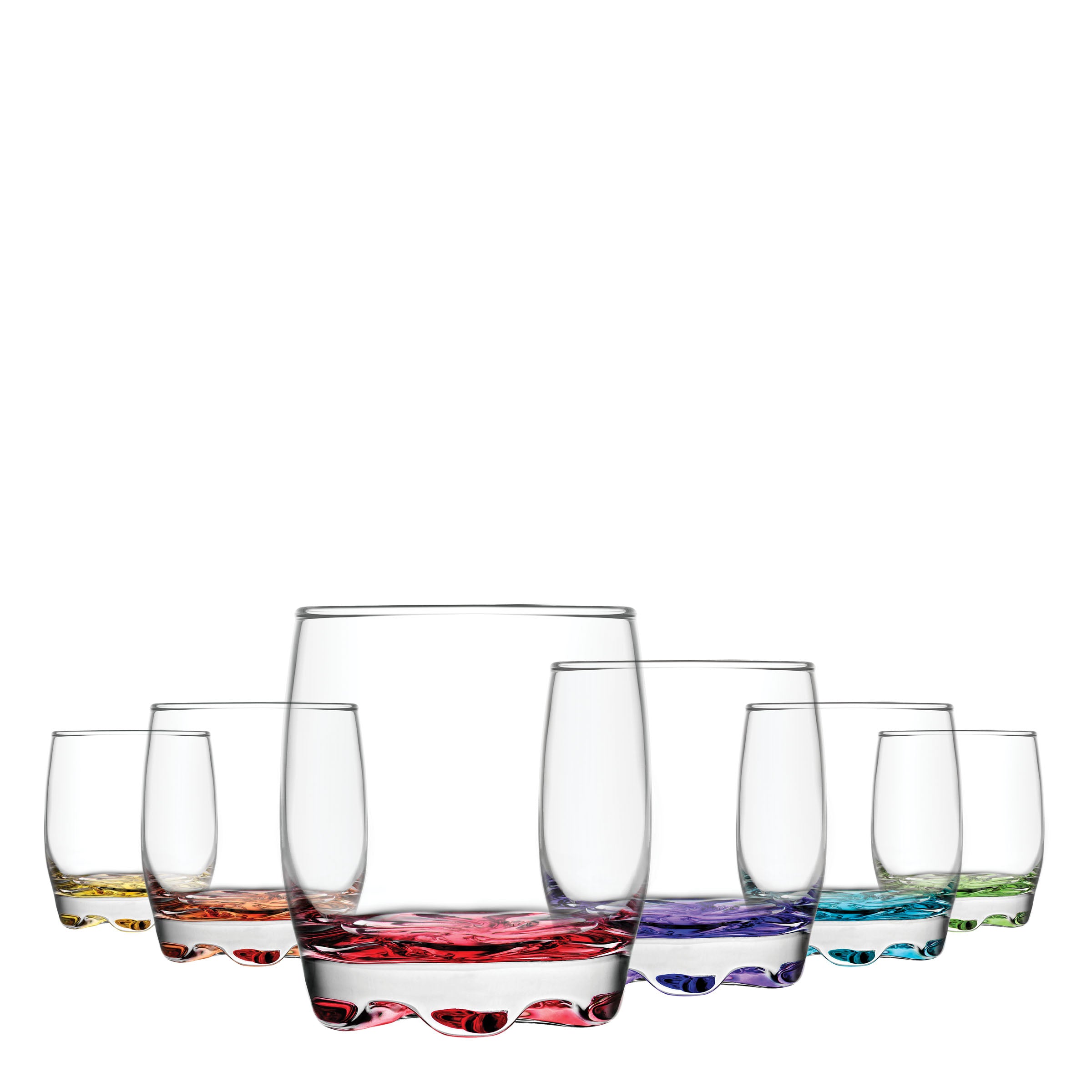  LAV Adora Colored Bottom Drinking Glasses 6-Piece Set - Clear - Bonton