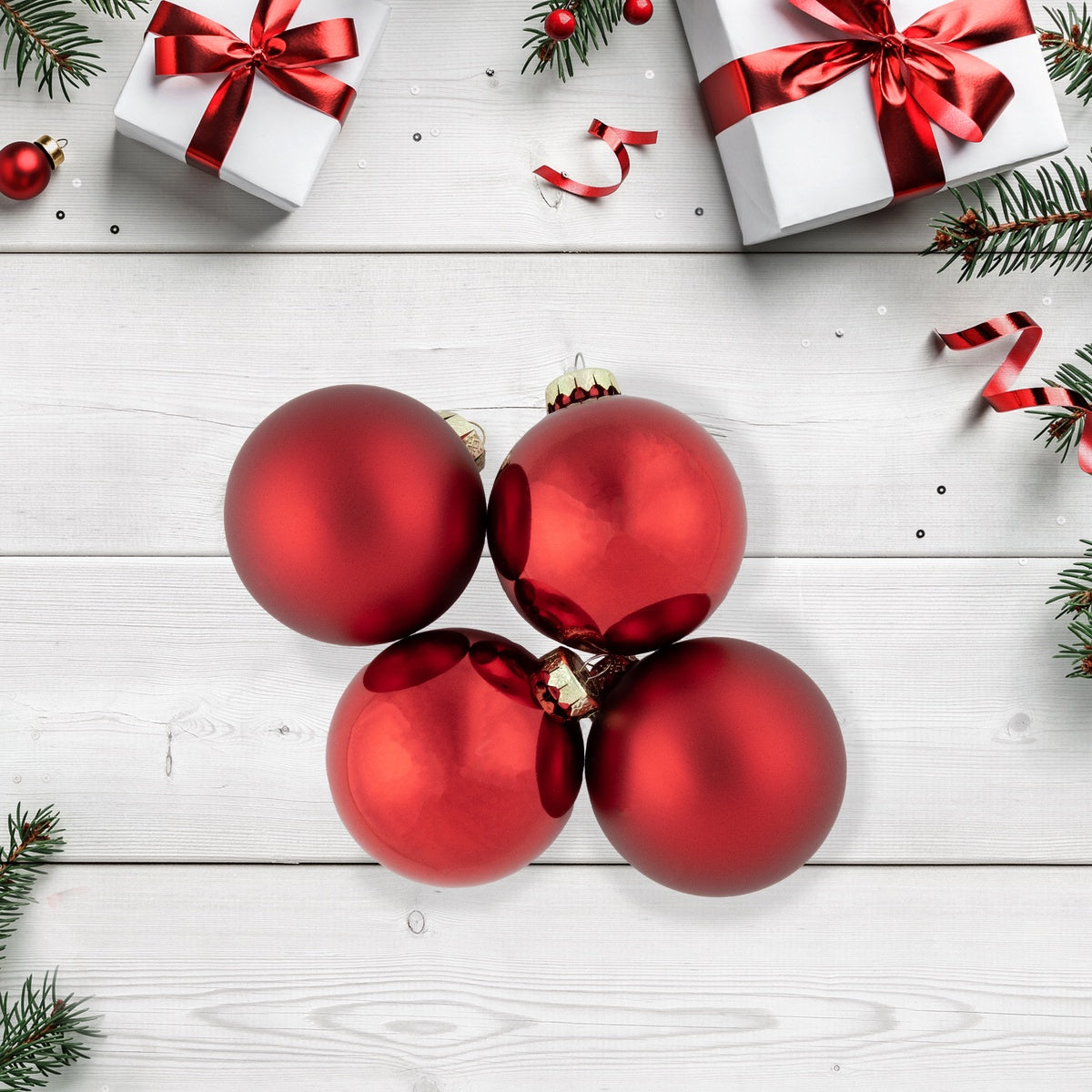  Northlight 96ct Shiny and Matte Red Glass Ball Christmas Ornaments 3.25 (80mm) - Default Title - Bonton