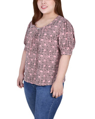 Short Sleeve Balloon Sleeve Top