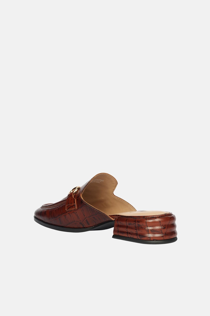  Saint G Savannah Croco - Heeled Mule - Chocolate - Bonton