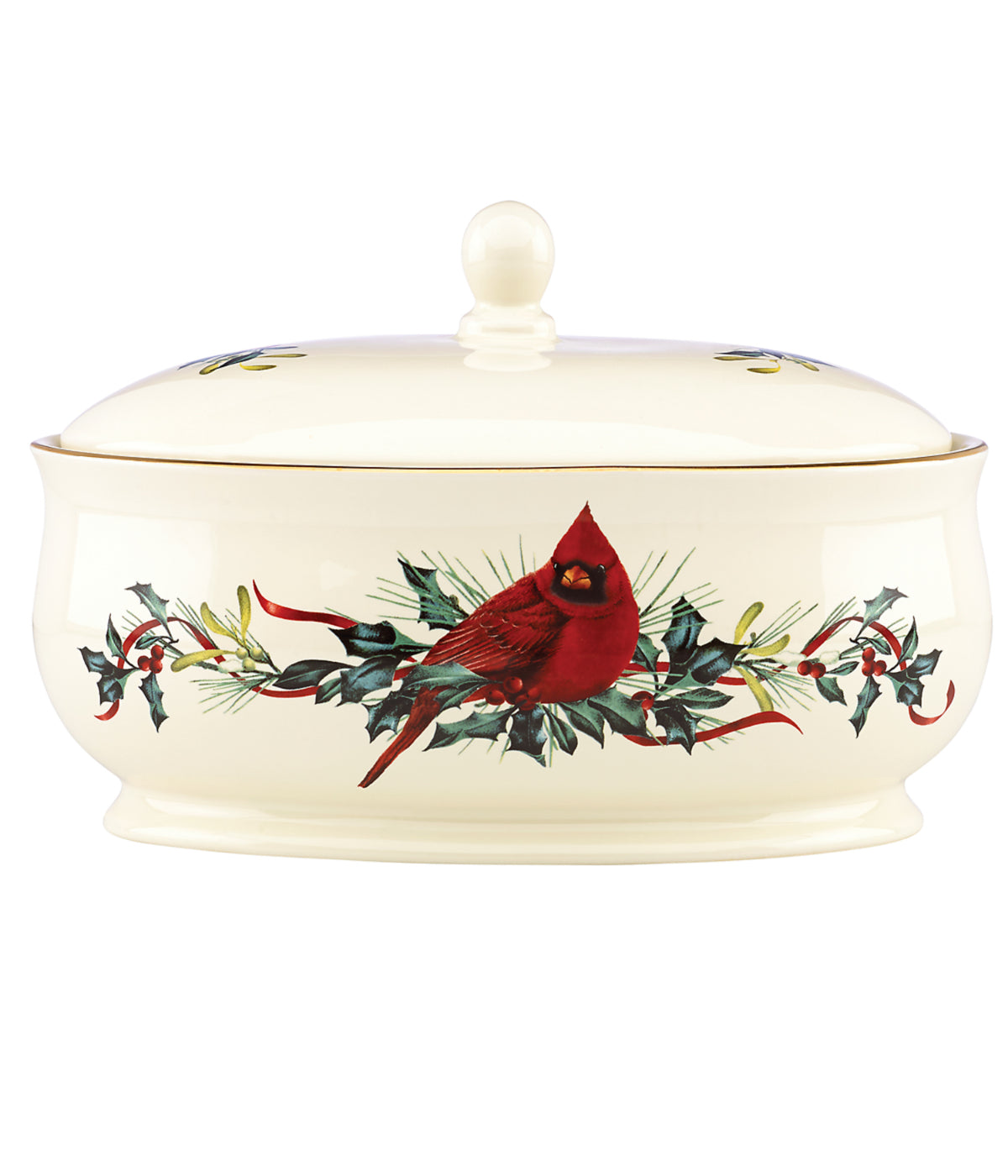  Lenox Winter Greetings Covered Dish - Ivory - Bonton