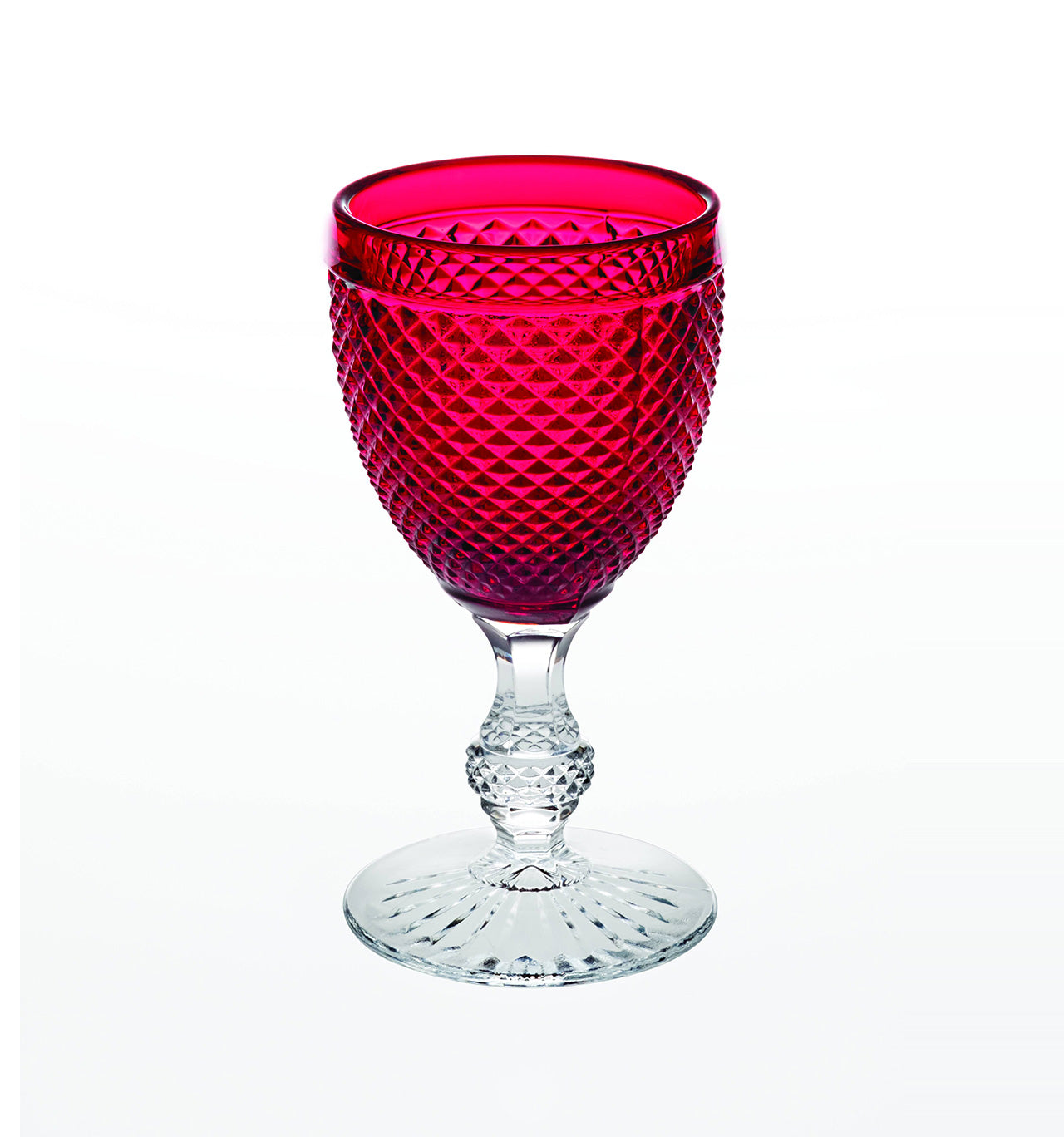  Vista Alegre Bicos Bicolor Goblets with Colored Top Set of 4 - Red - Bonton