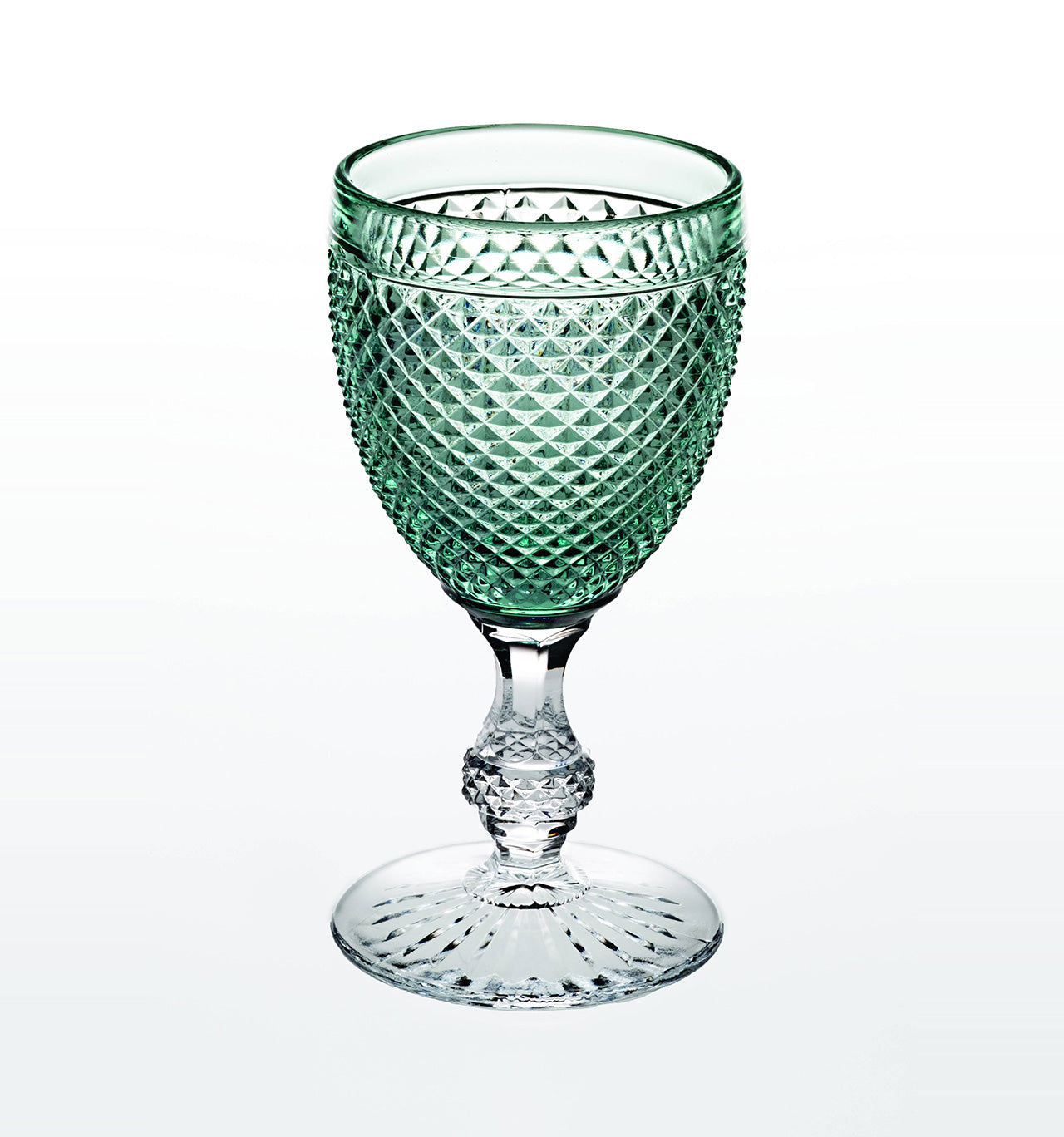  Vista Alegre Bicos Bicolor Goblets with Colored Top Set of 4 - Mint - Bonton