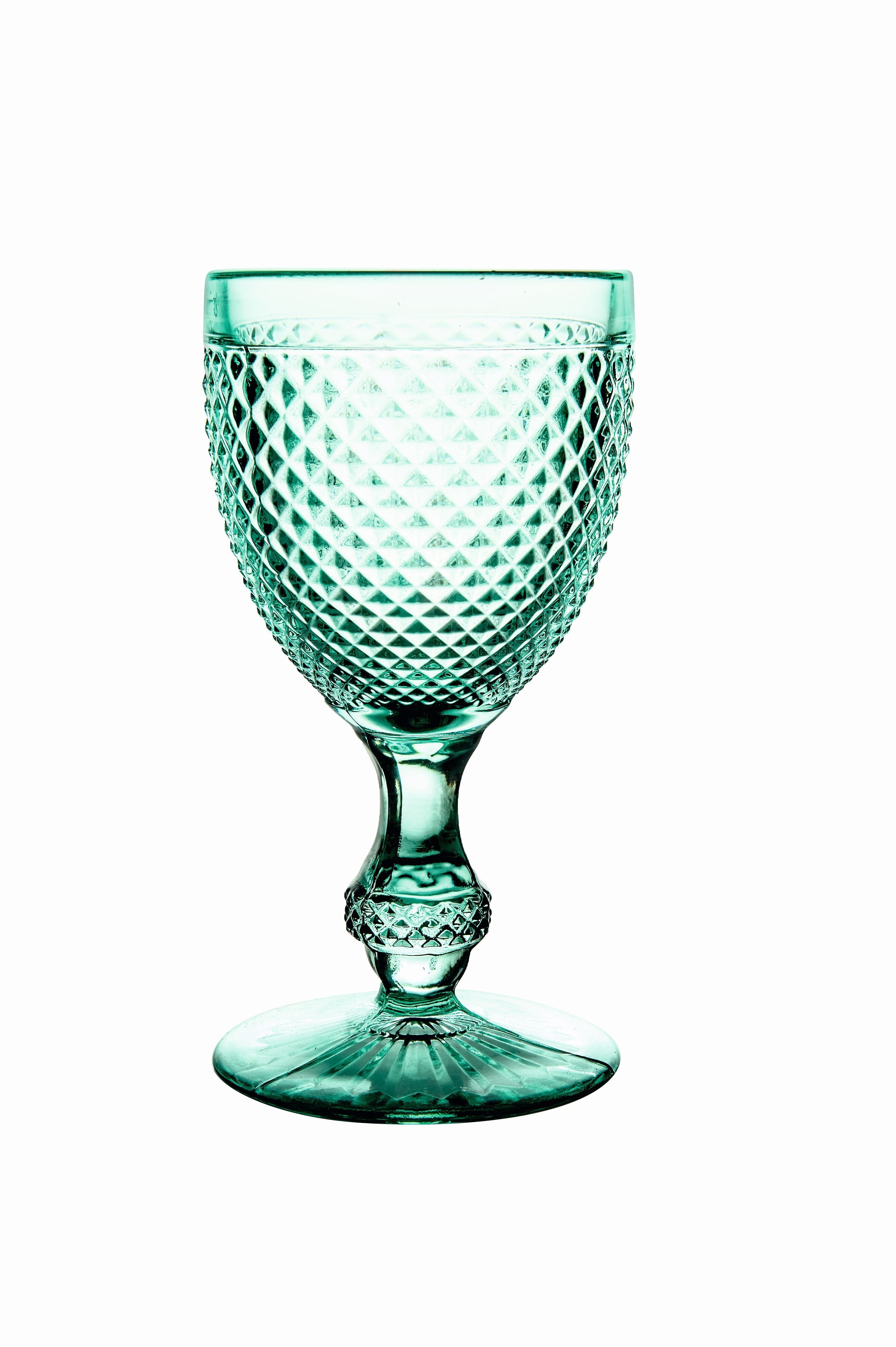  Vista Alegre Bicos Water Goblet Glasses Set of 4 - Mint Green - Bonton