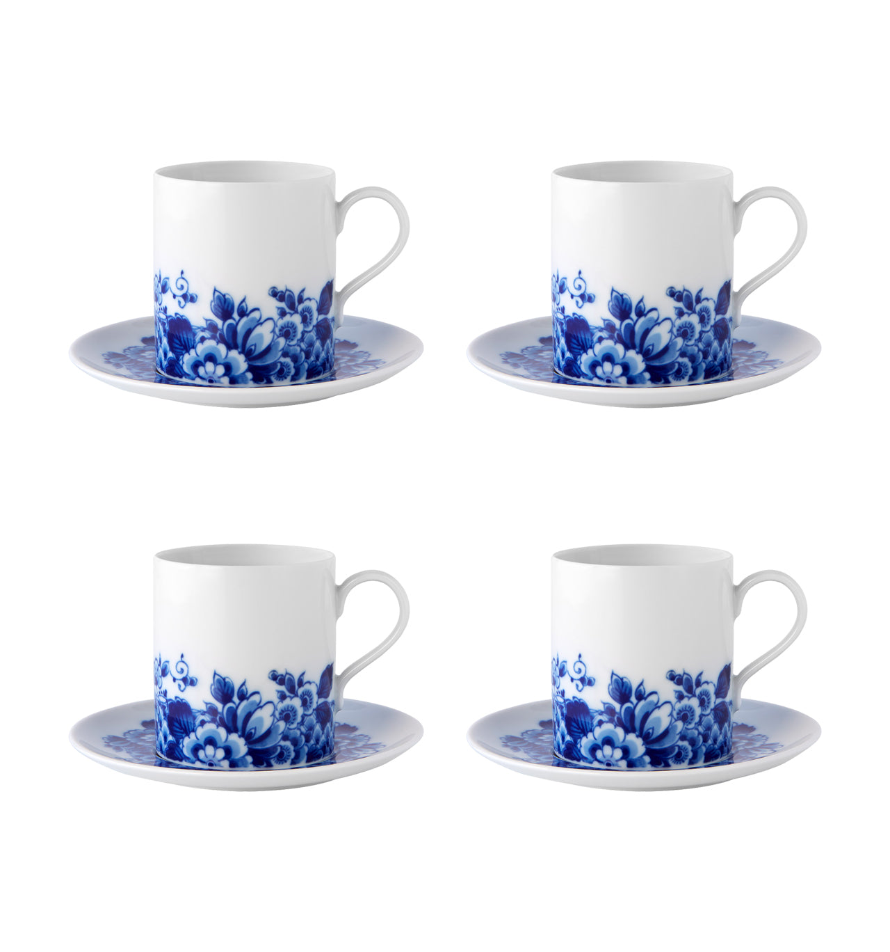  Vista Alegre Blue Ming Tea Cups & Saucers Set of 4 - Blue/White - Bonton