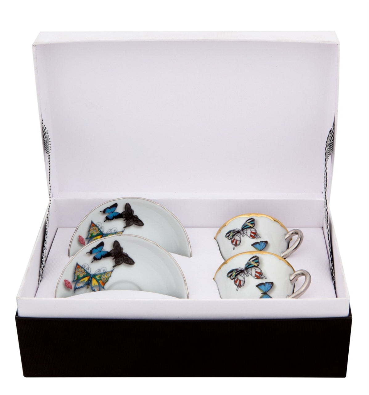  Christian Lacroix by Vista Alegre Butterfly Parade Coffee Cups & Saucers Set of 2 - Multi - Bonton