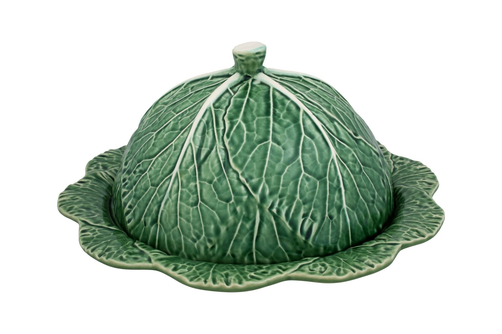  Bordallo Pinheiro Cabbage Cheese Tray with Lid - Green - Bonton