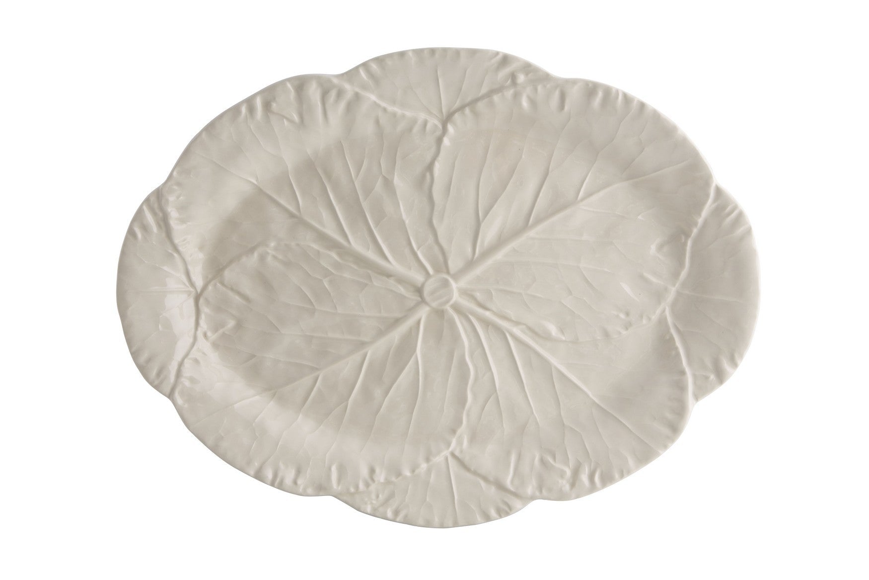  Bordallo Pinheiro Cabbage Large Oval Platter - Beige - Bonton