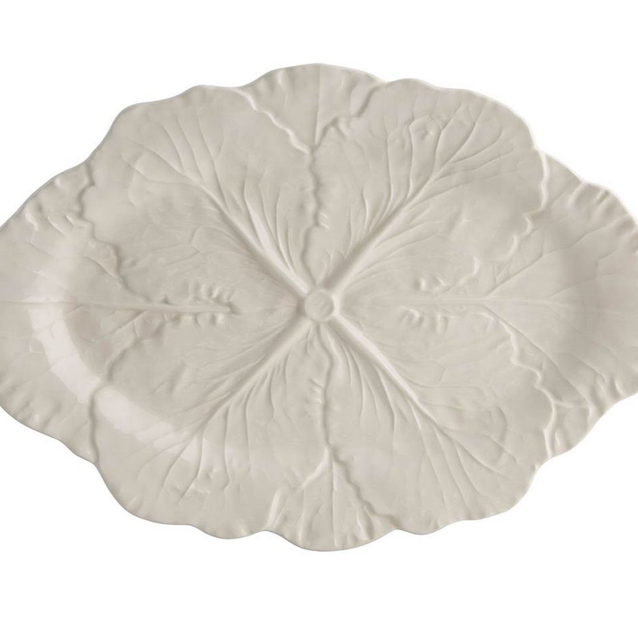  Bordallo Pinheiro Cabbage Oval Platters Set of 2 - Beige - Bonton