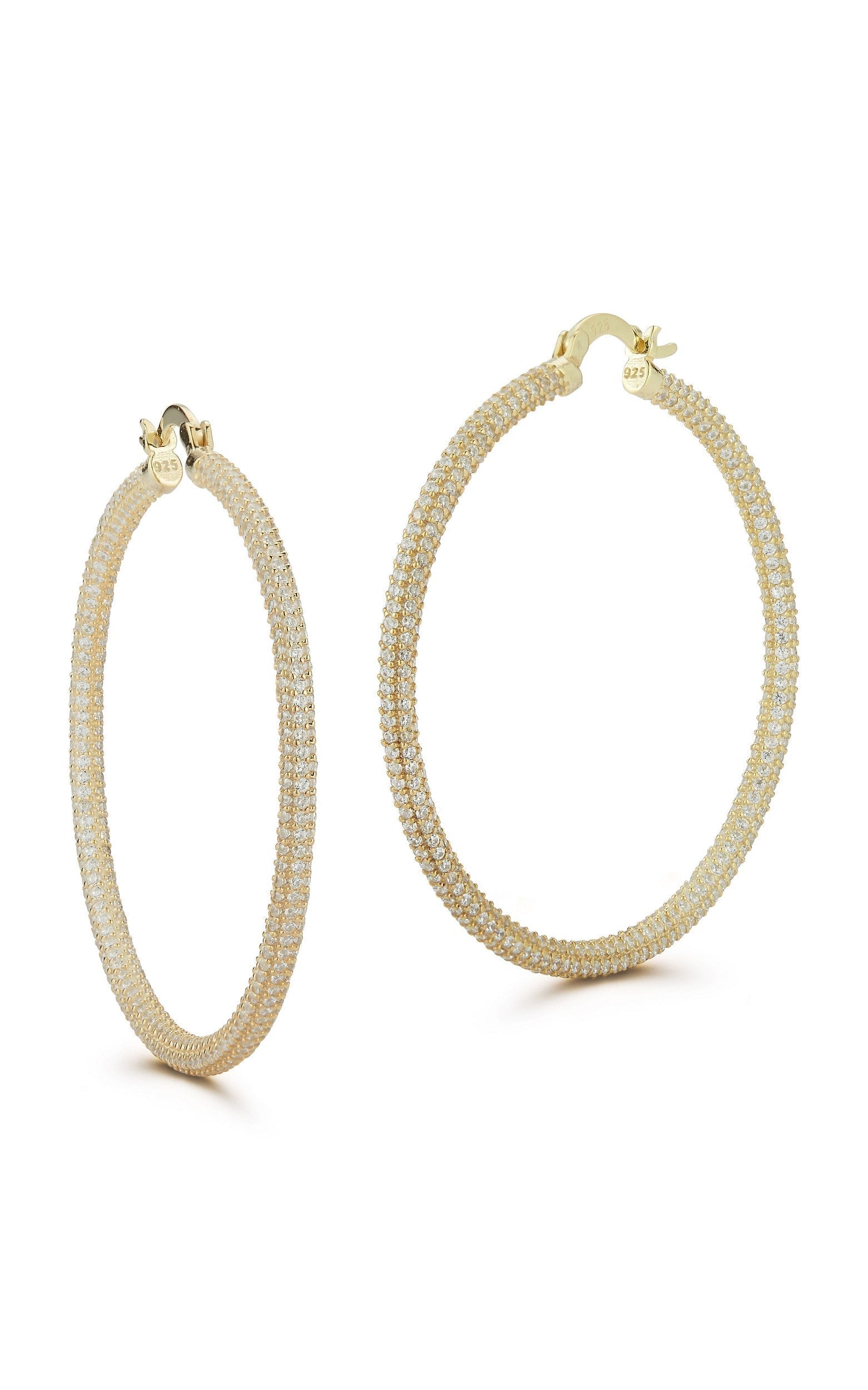  Relativity Large CZ Hoop Earrings - Gold - Bonton