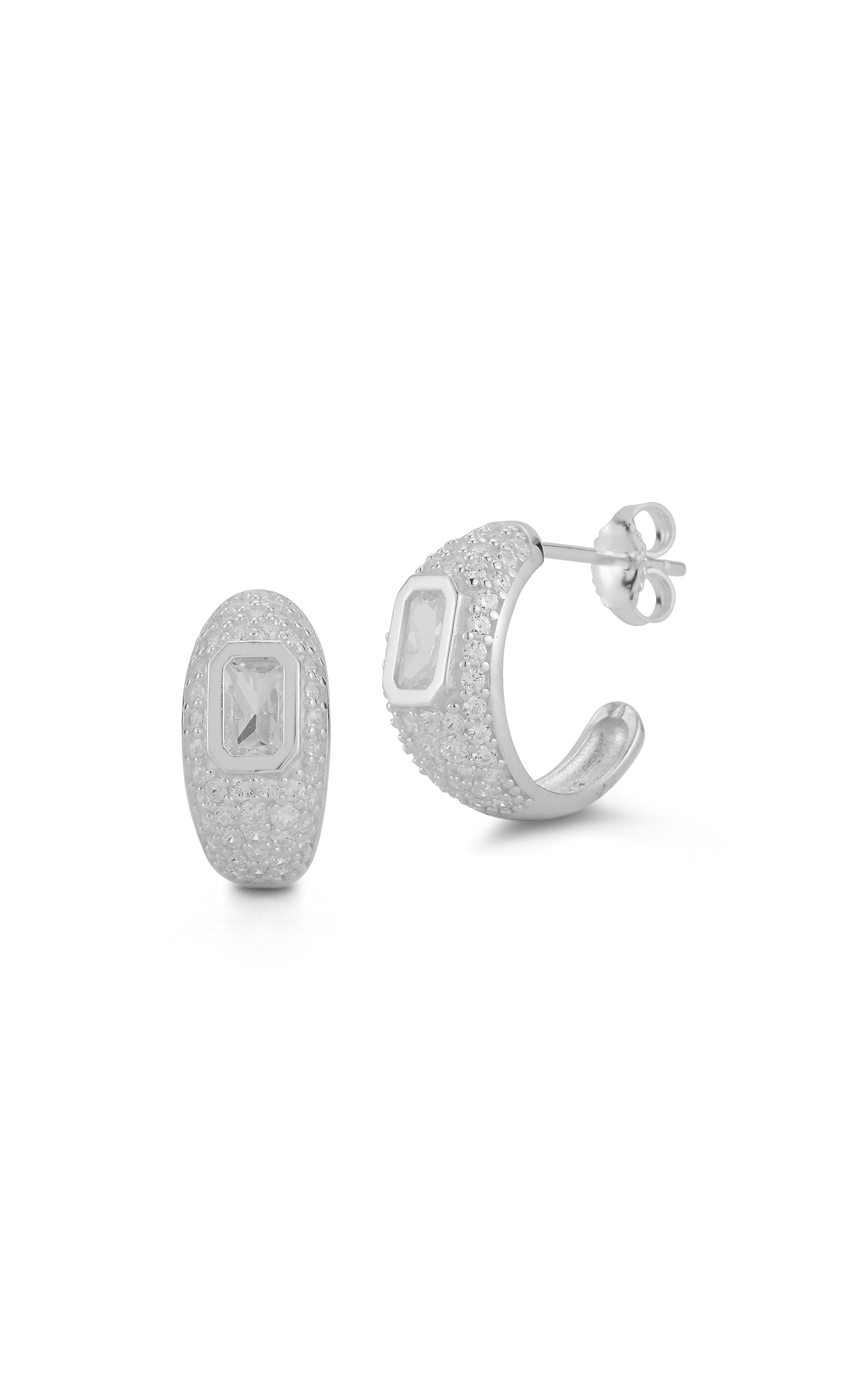  Relativity Small Hoop Earrings 2 - Silver - Bonton