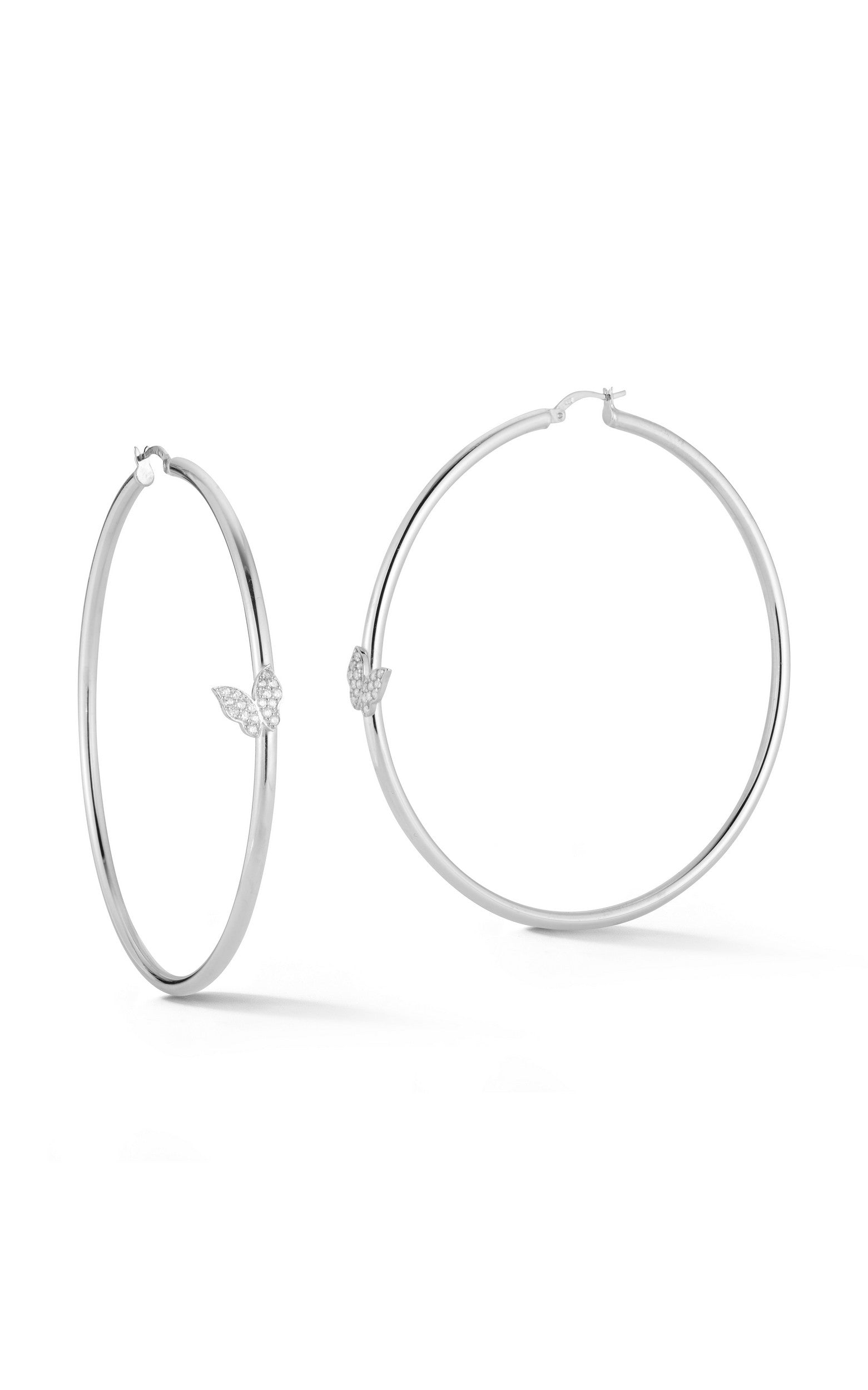  Relativity Jumbo Butterfly Hoop Earrings - Silver - Bonton