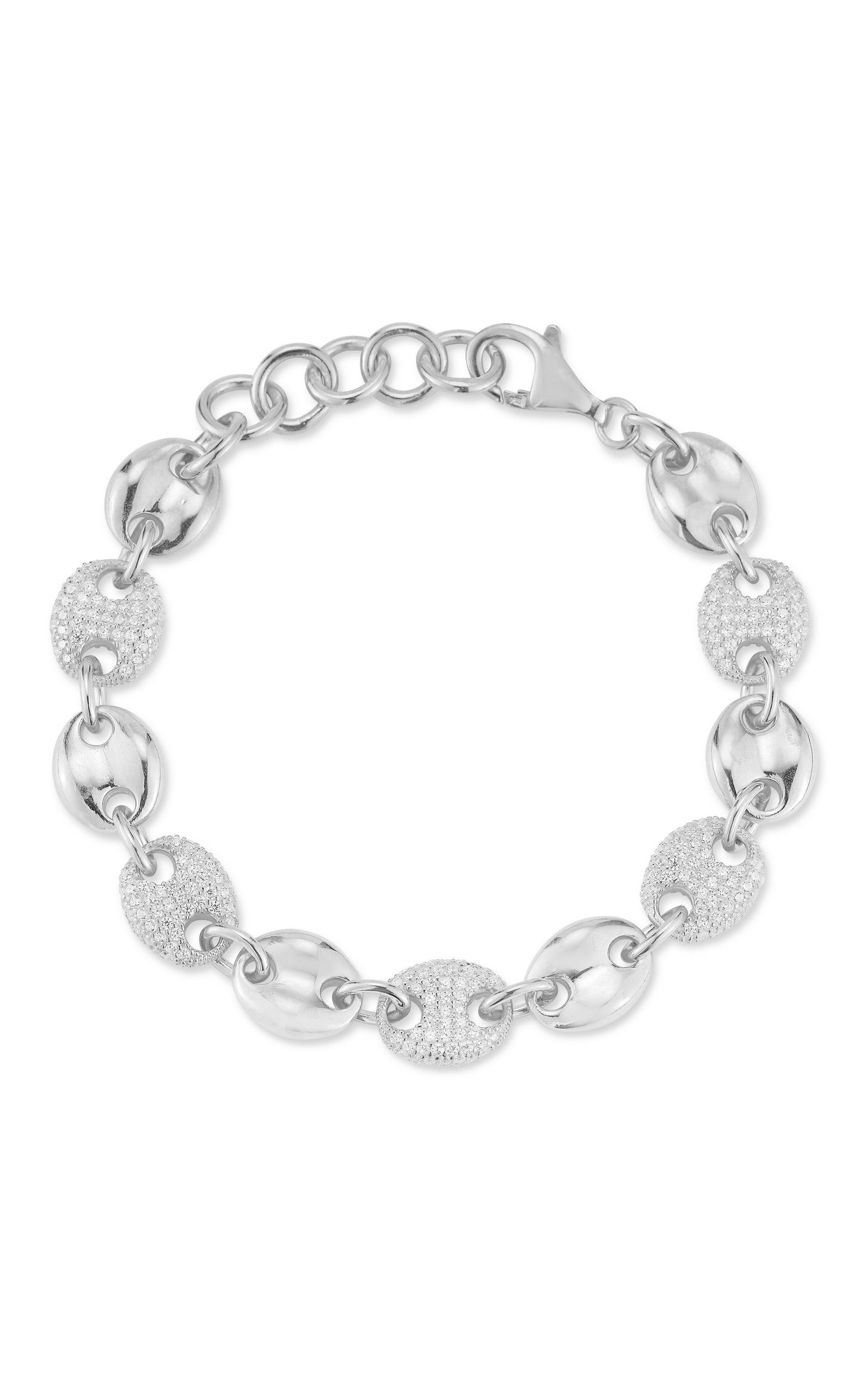  Relativity Puffed Mariner Link Bracelet - Silver - Bonton