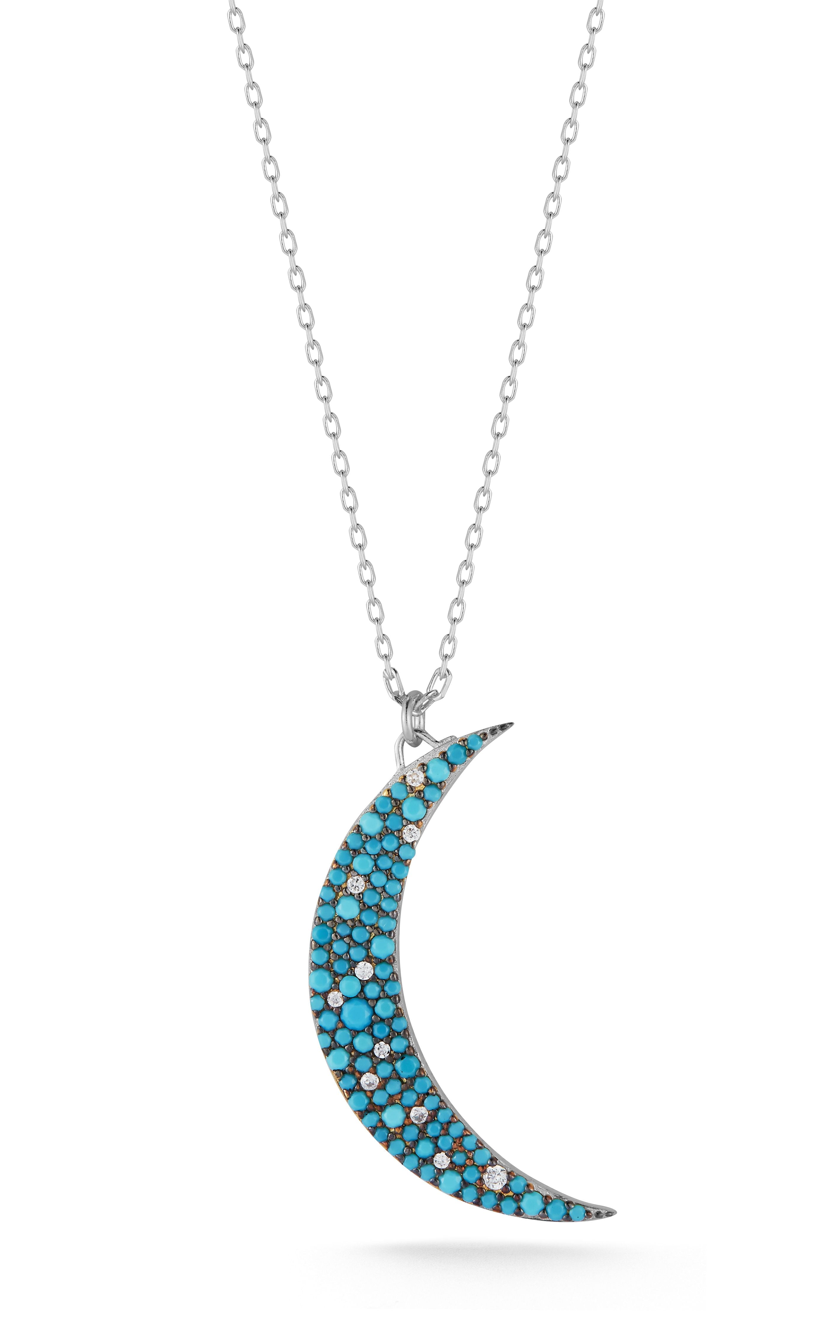  Relativity Turquoise Moon Necklace - Silver - Bonton