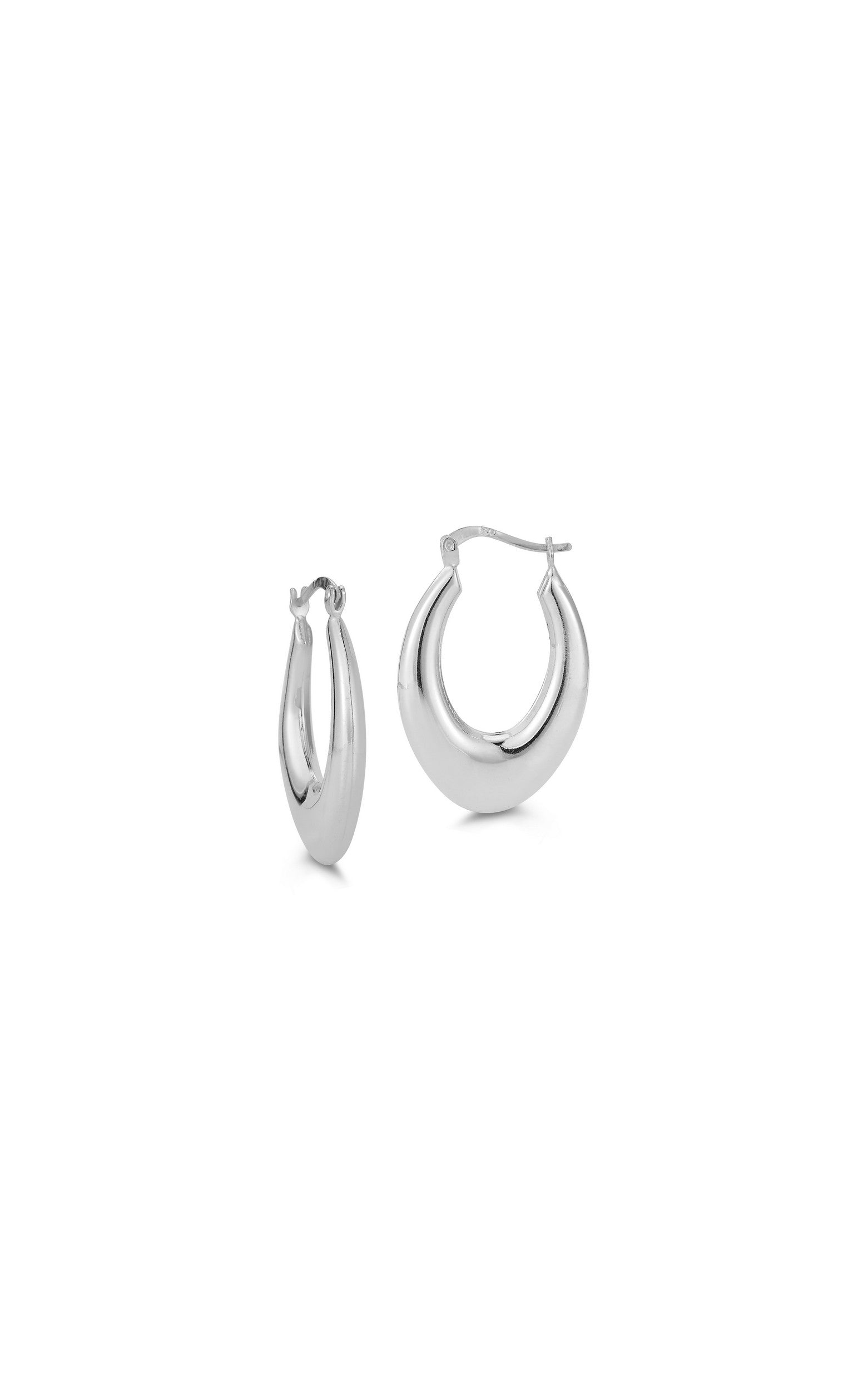  Relativity Graduated Oval Hoop Earrings - Silver - Bonton