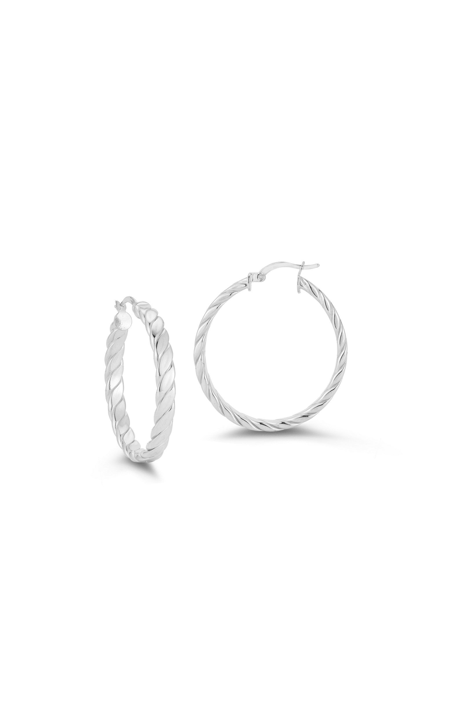  Relativity Medium Twist Hoop Earrings - Silver - Bonton