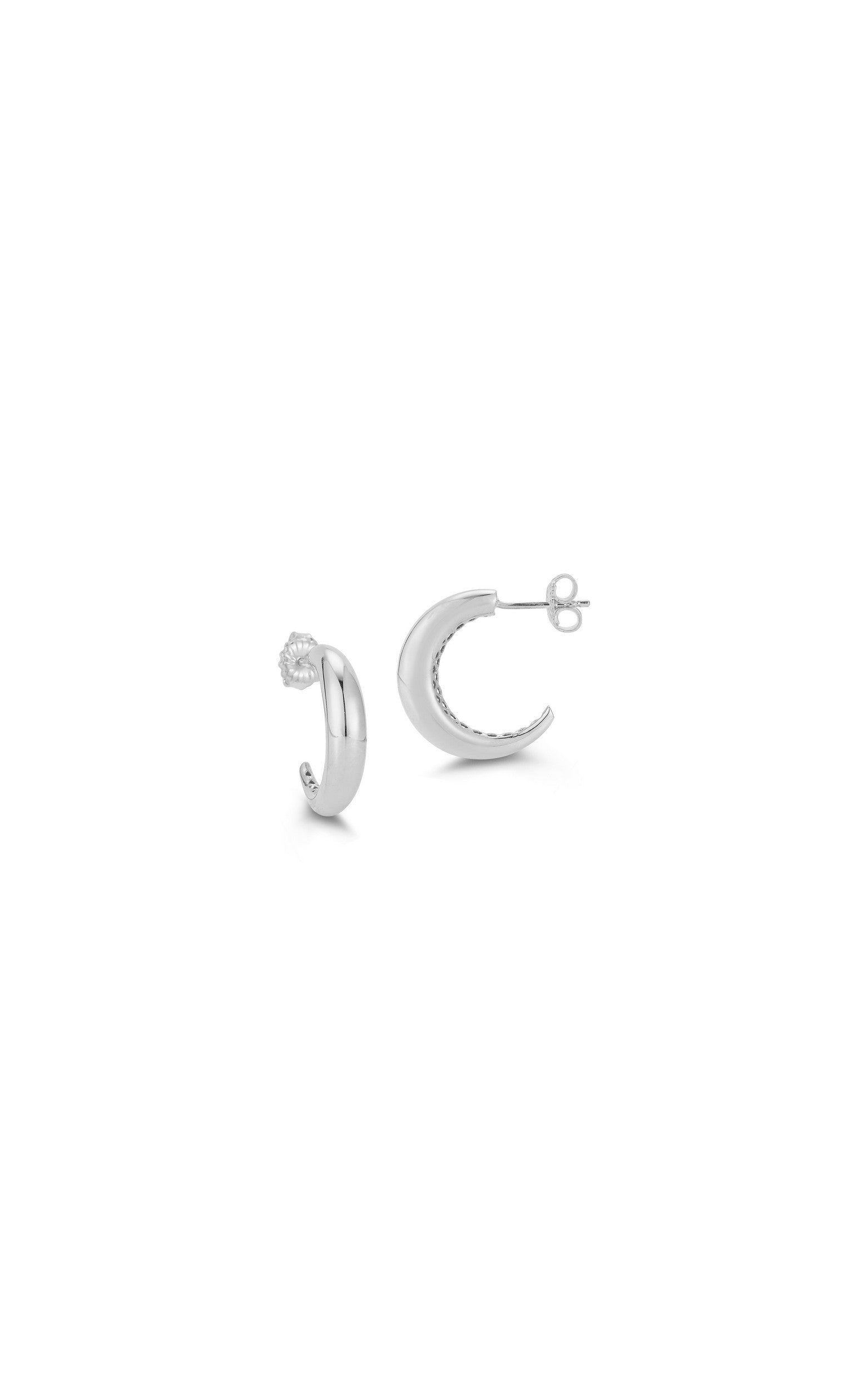  Relativity Crescent Hoop Earrings - Silver - Bonton