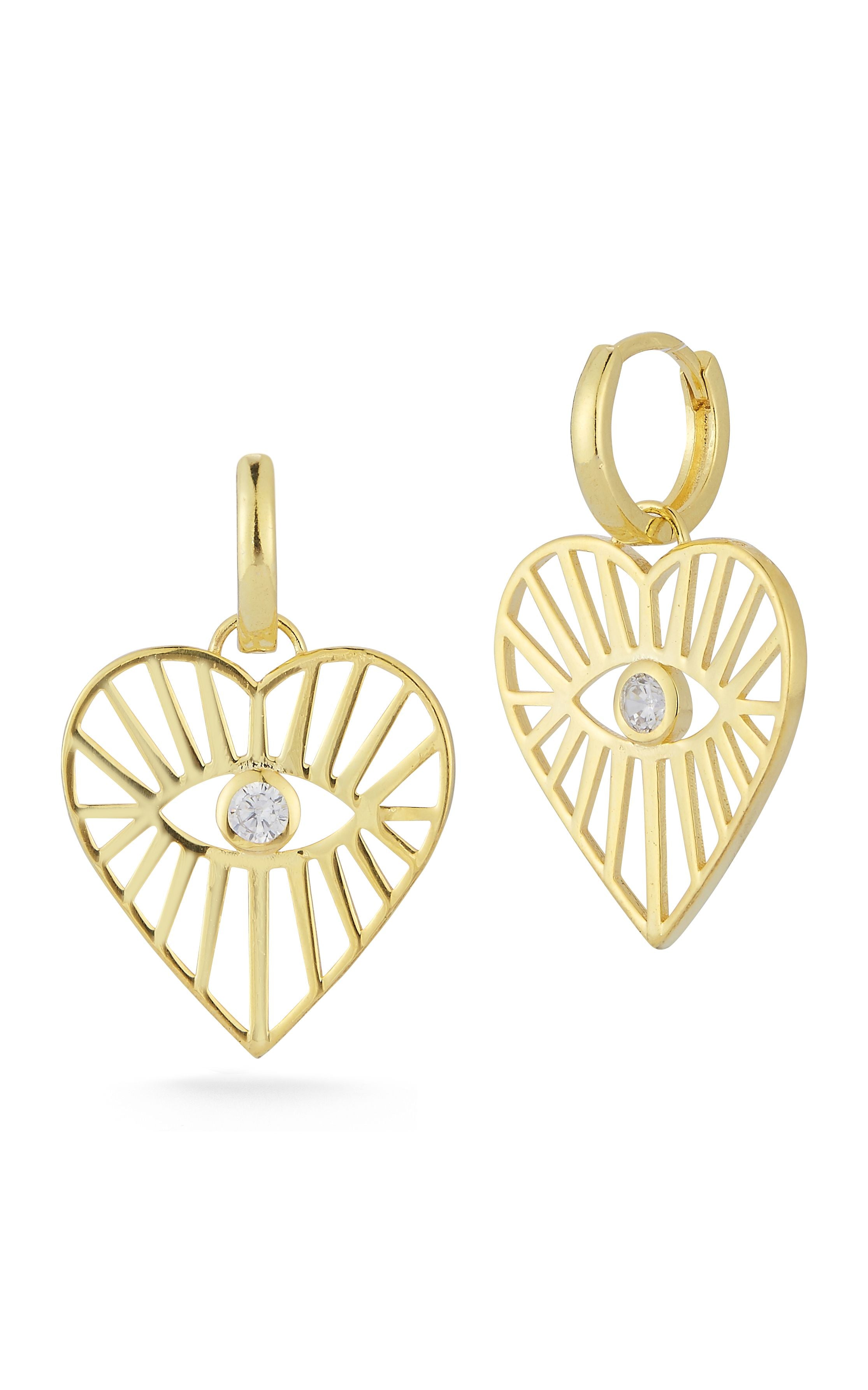  Relativity Heart X Evil Eye Statement Earrings 1 - Gold - Bonton