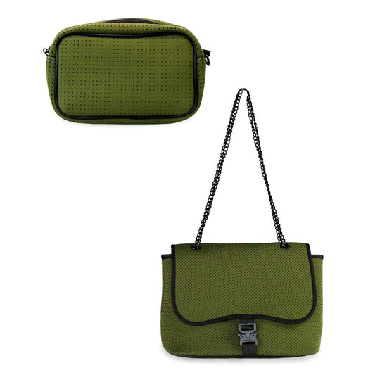 Camera Bag + Flap Crossbody - Safari Green