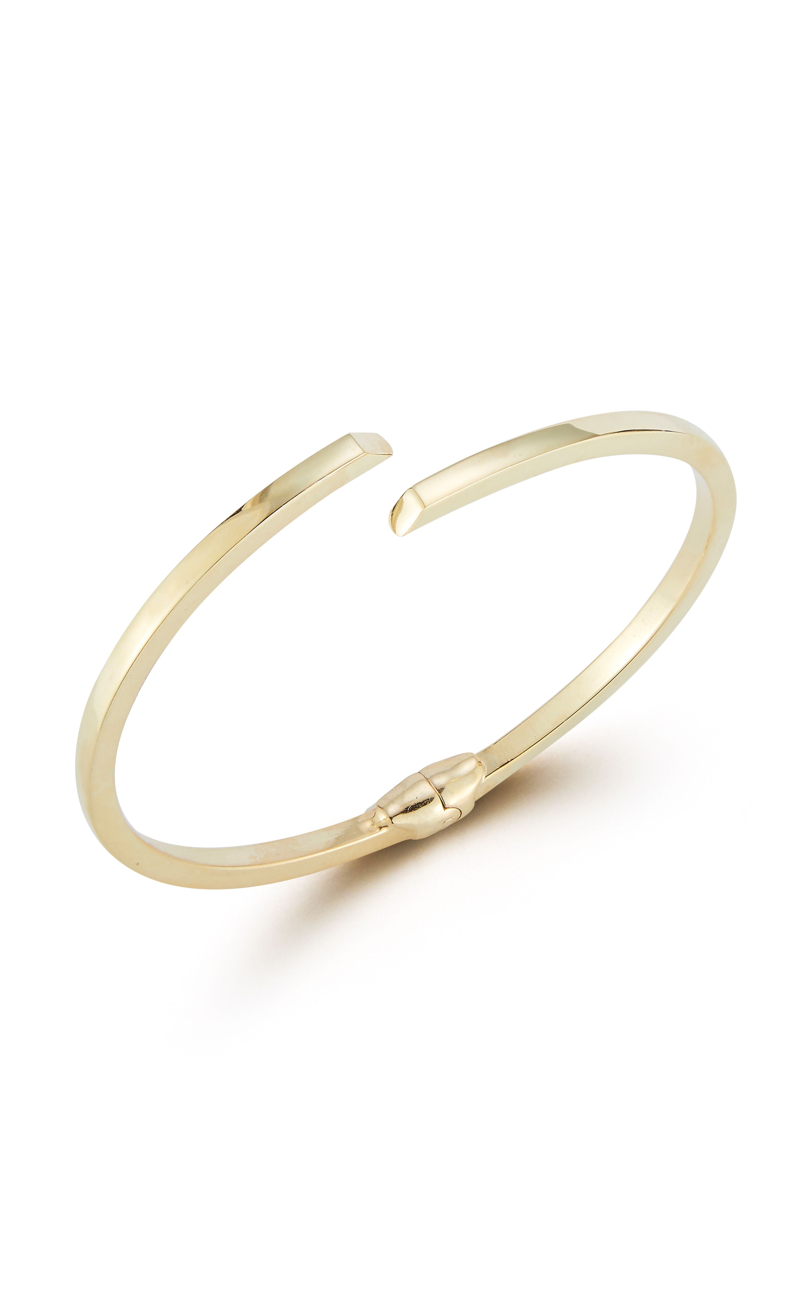  Relativity Bypass Bangle With Hinge - Gold - Bonton