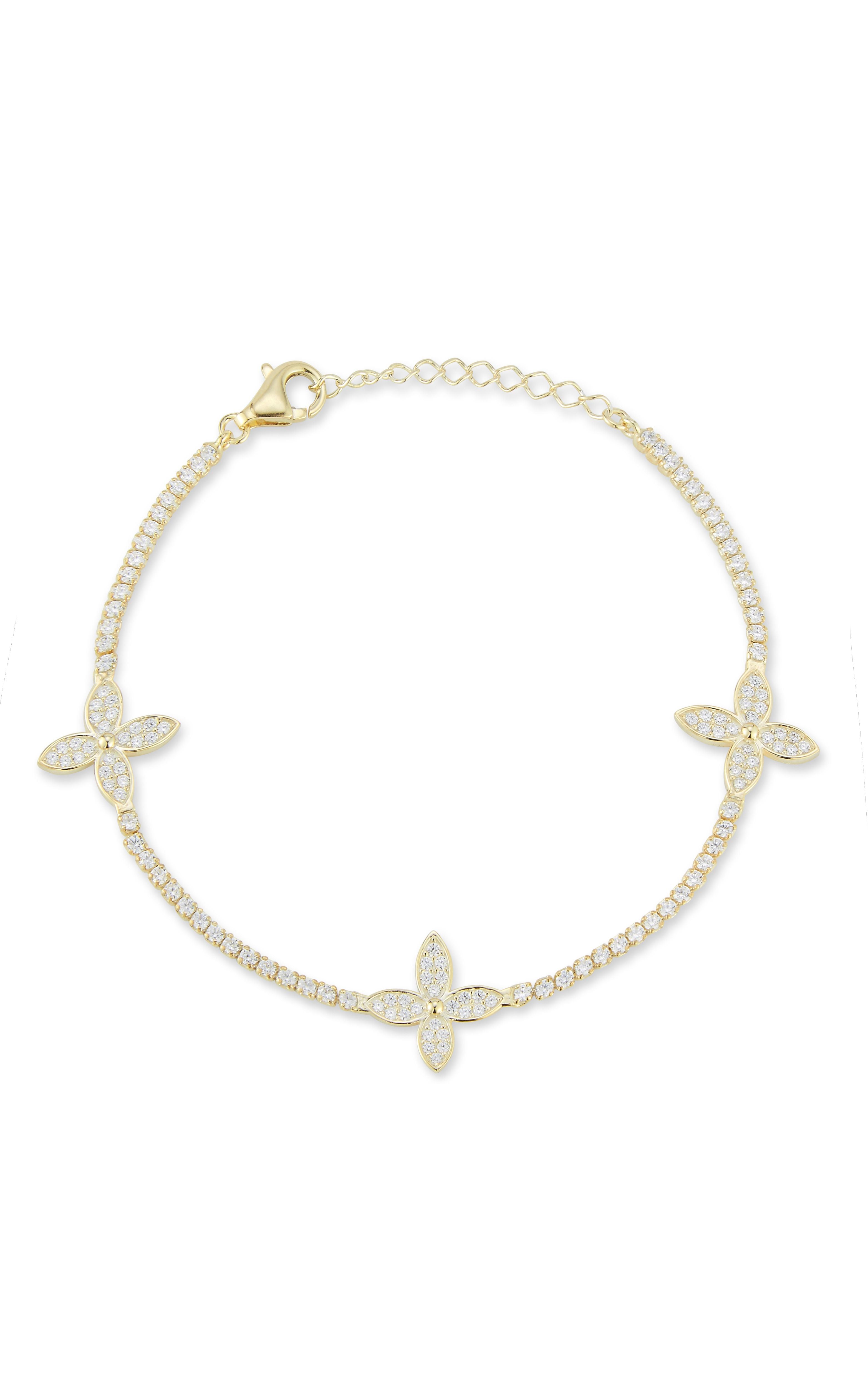  Relativity Flower Tennis Bracelet - Gold - Bonton