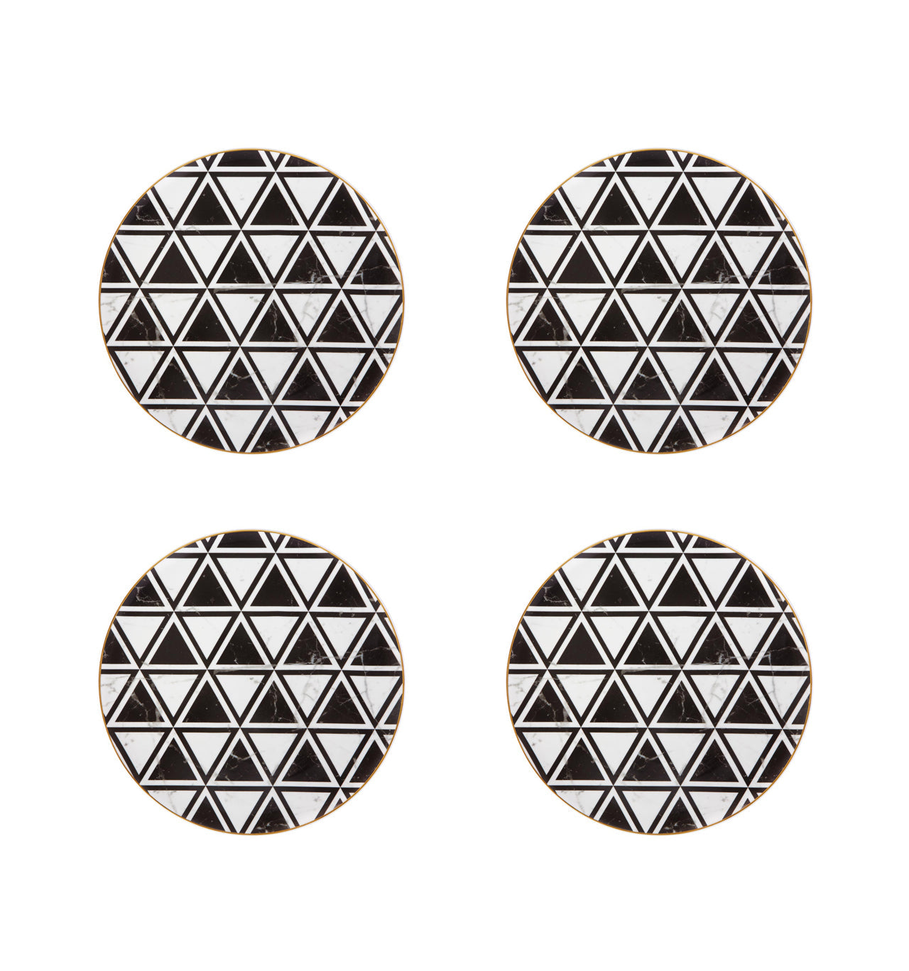  Vista Alegre Carrara Charger Plates Set of 4 - Black/White - Bonton