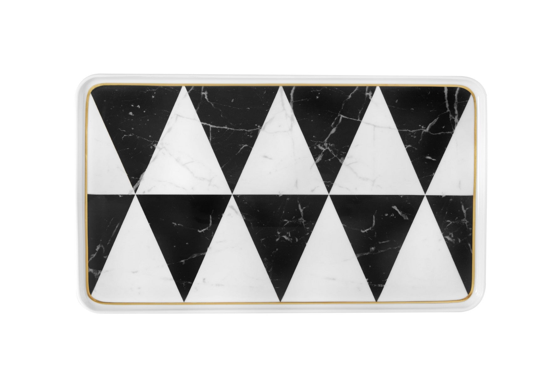  Vista Alegre Carrara Medium Rectangular Platter - Black/White - Bonton