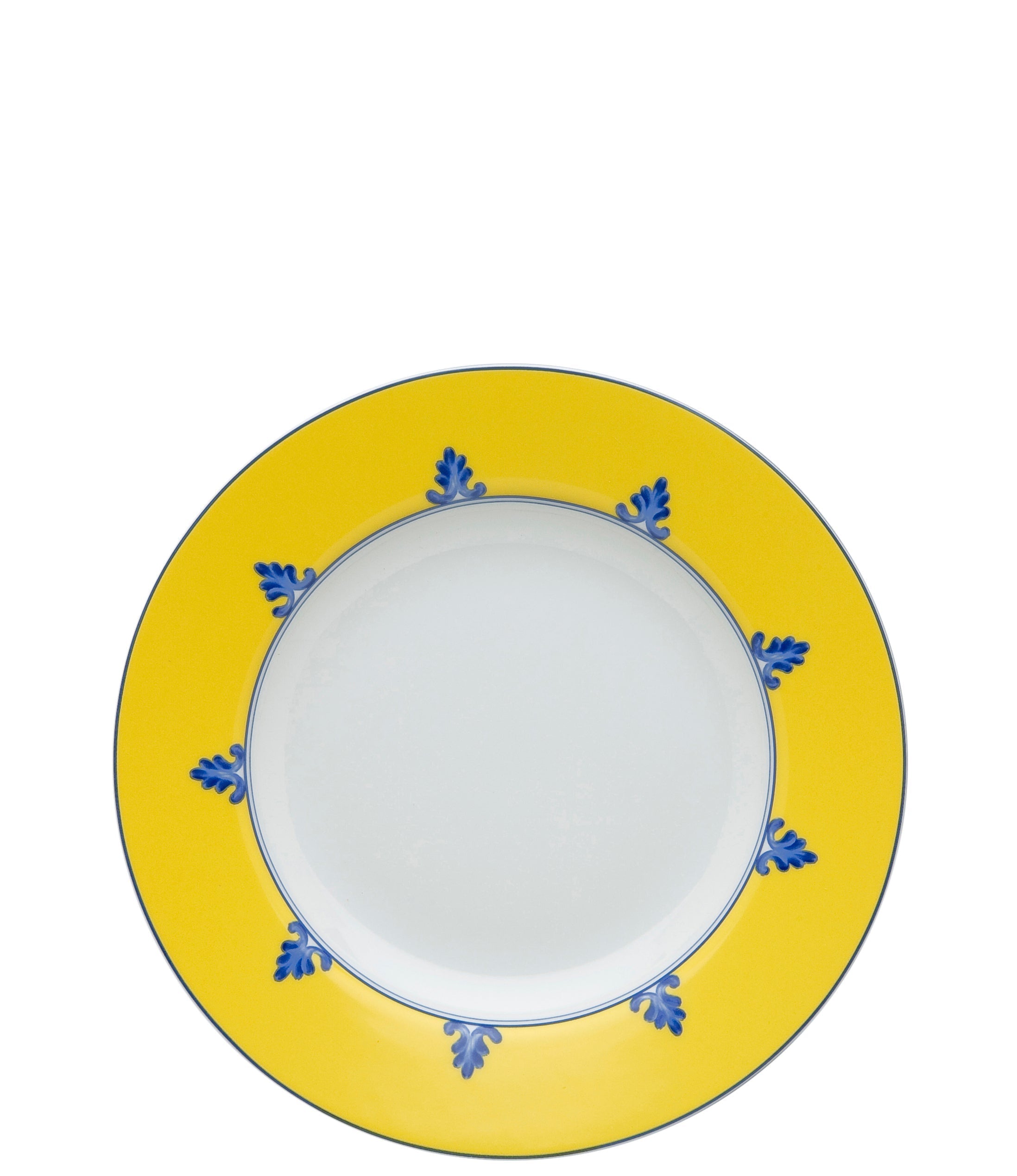  Vista Alegre Castelo Branco Soup Plates Set of 4 - Blue/White/Yellow - Bonton