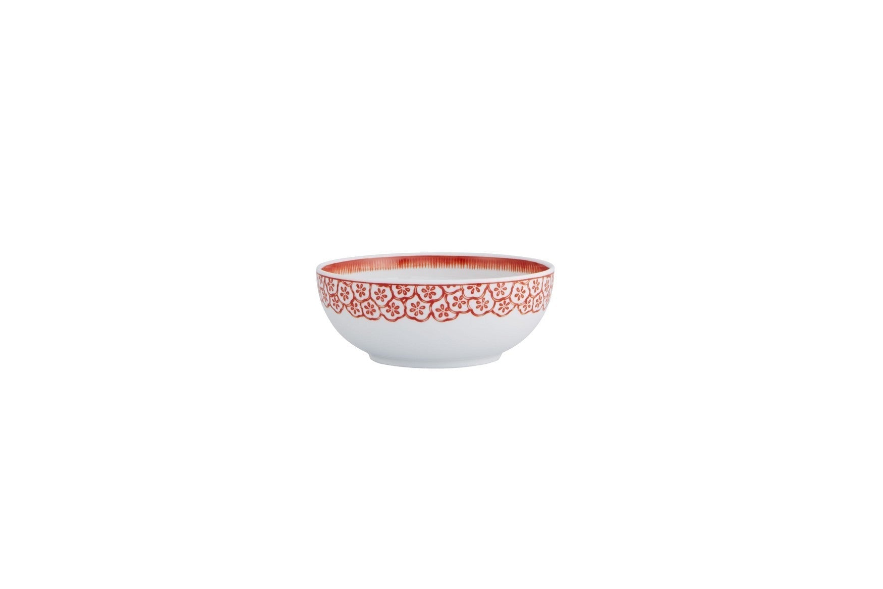  Vista Alegre Coralina Cereal Bowls Set of 6 - White/Orange - Bonton