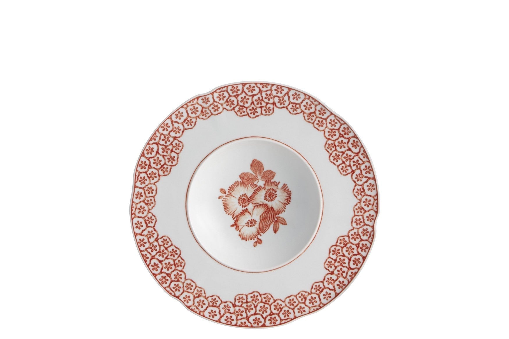  Vista Alegre Coralina Soup Plates Set of 4 - White/Orange - Bonton