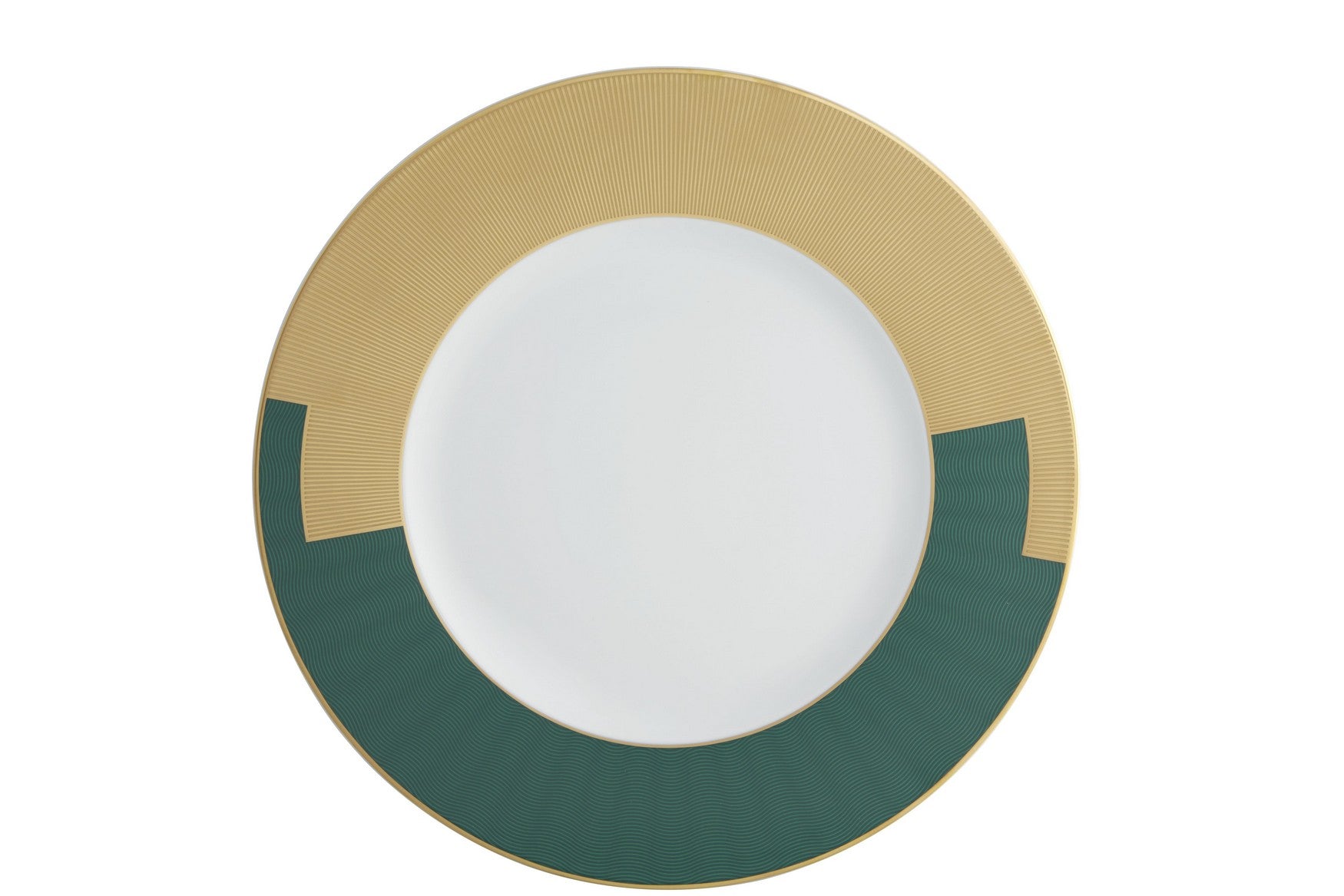  Vista Alegre Emerald Charger Plates Set of 4 - White/Green - Bonton