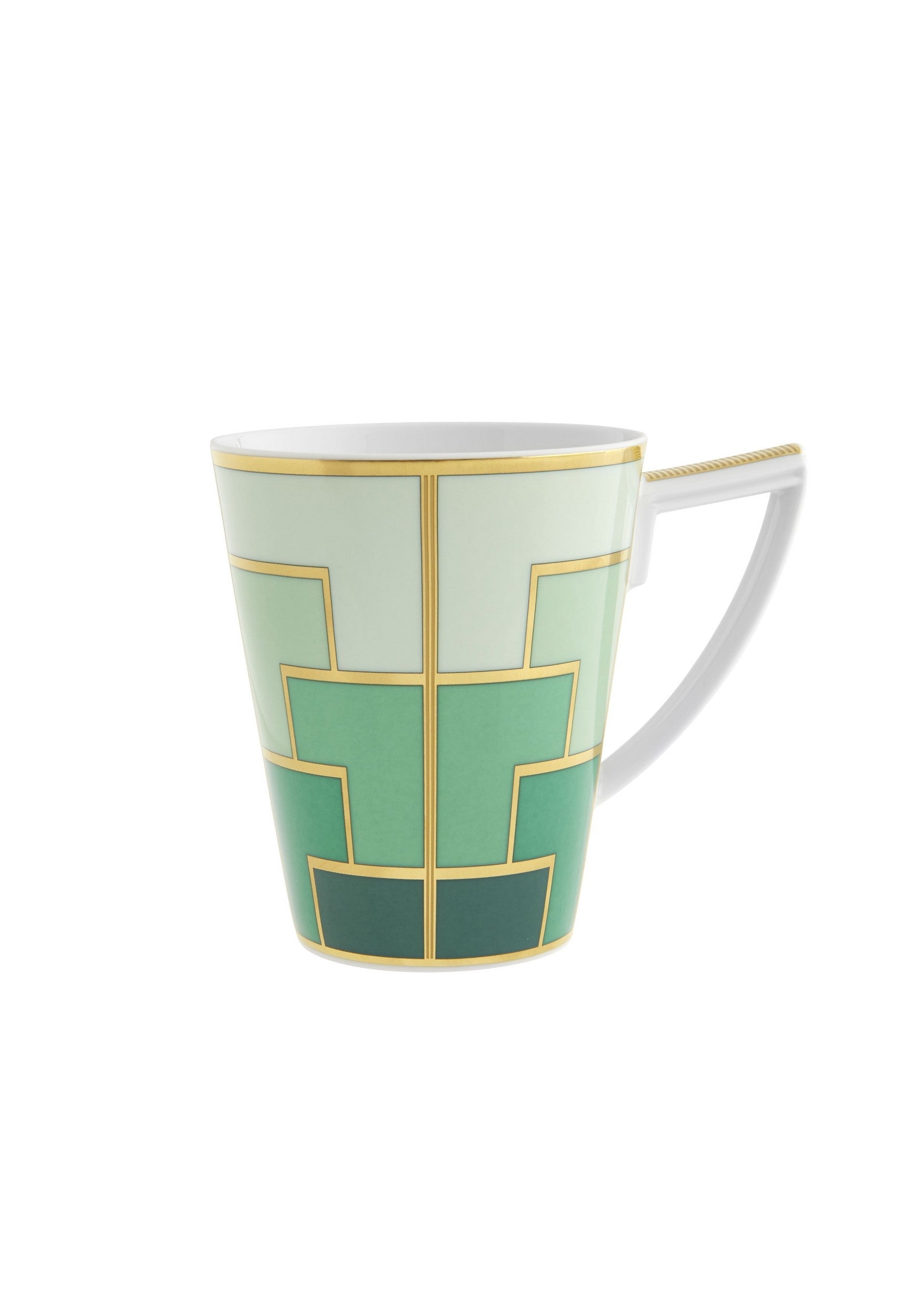  Vista Alegre Emerald Mugs Set of 4 - White/Green - Bonton