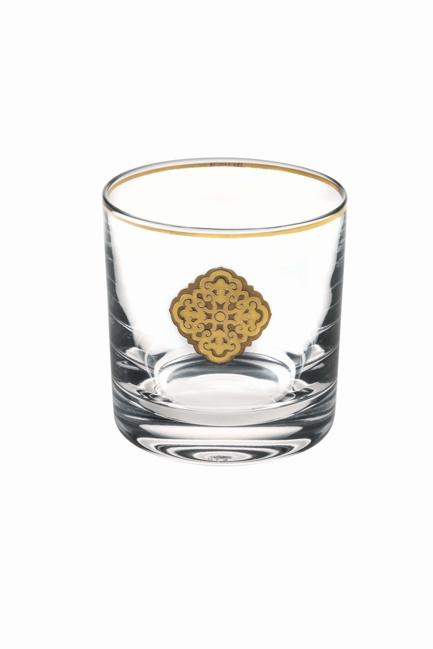  Vista Alegre Golden Old Fashion Glass - Clear/Gold - Bonton