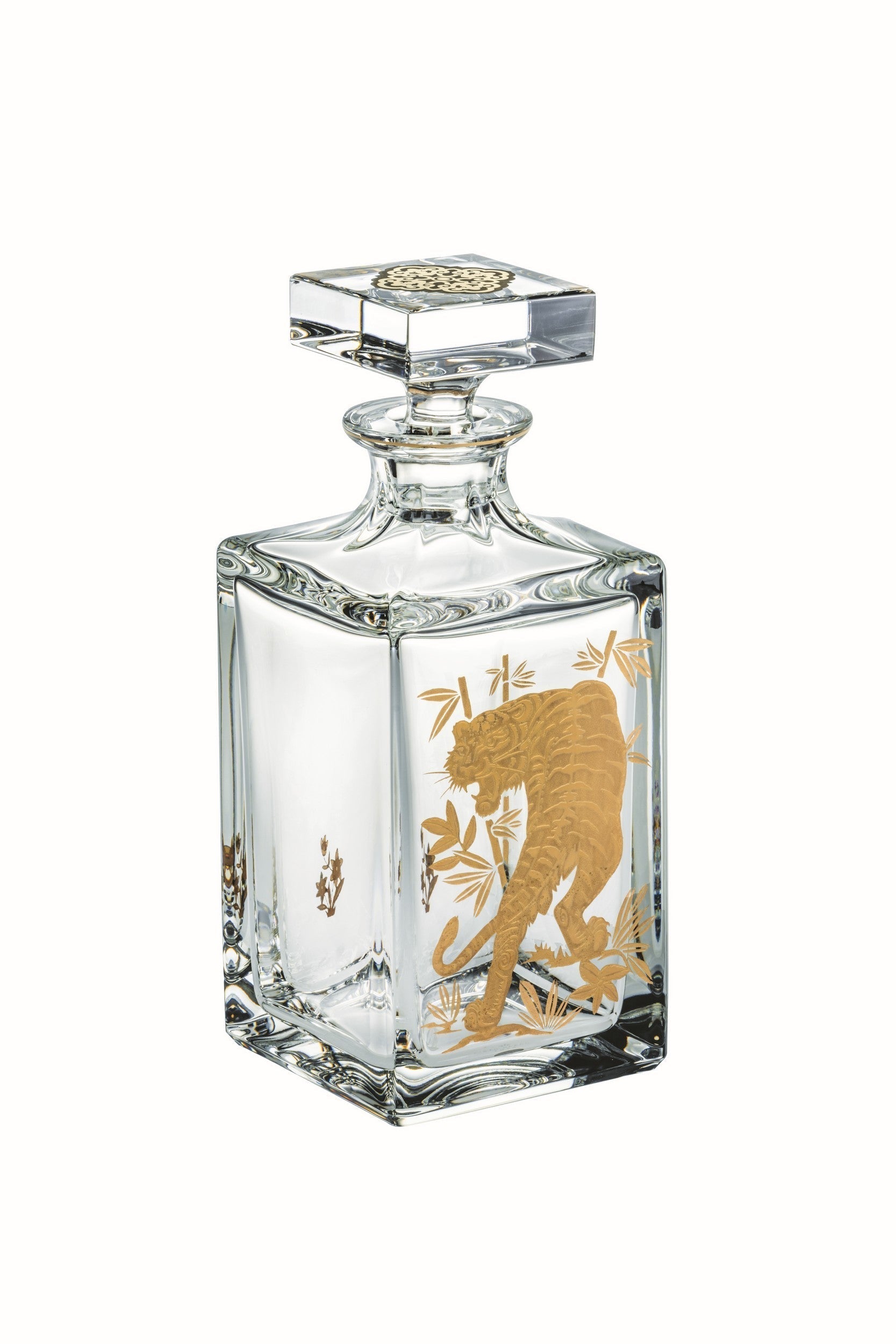  Vista Alegre Golden Tiger Whisky Decanter - Clear/Gold - Bonton