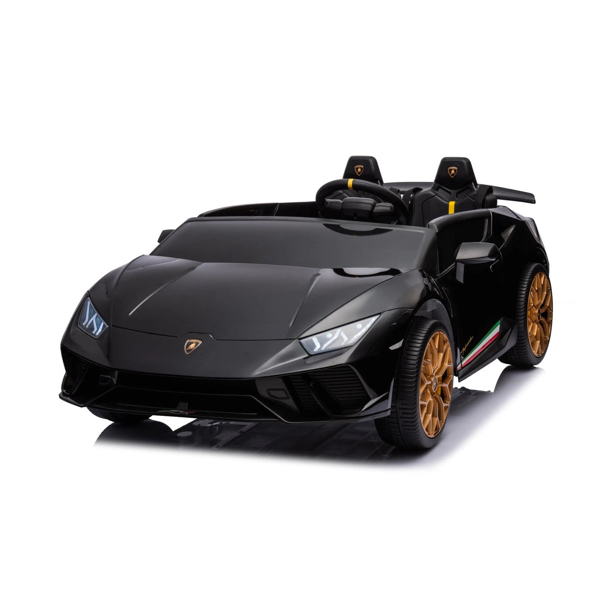  Freddo 24V Lamborghini Huracan 2 Seater Kids' Electric Ride-On - Black - Bonton