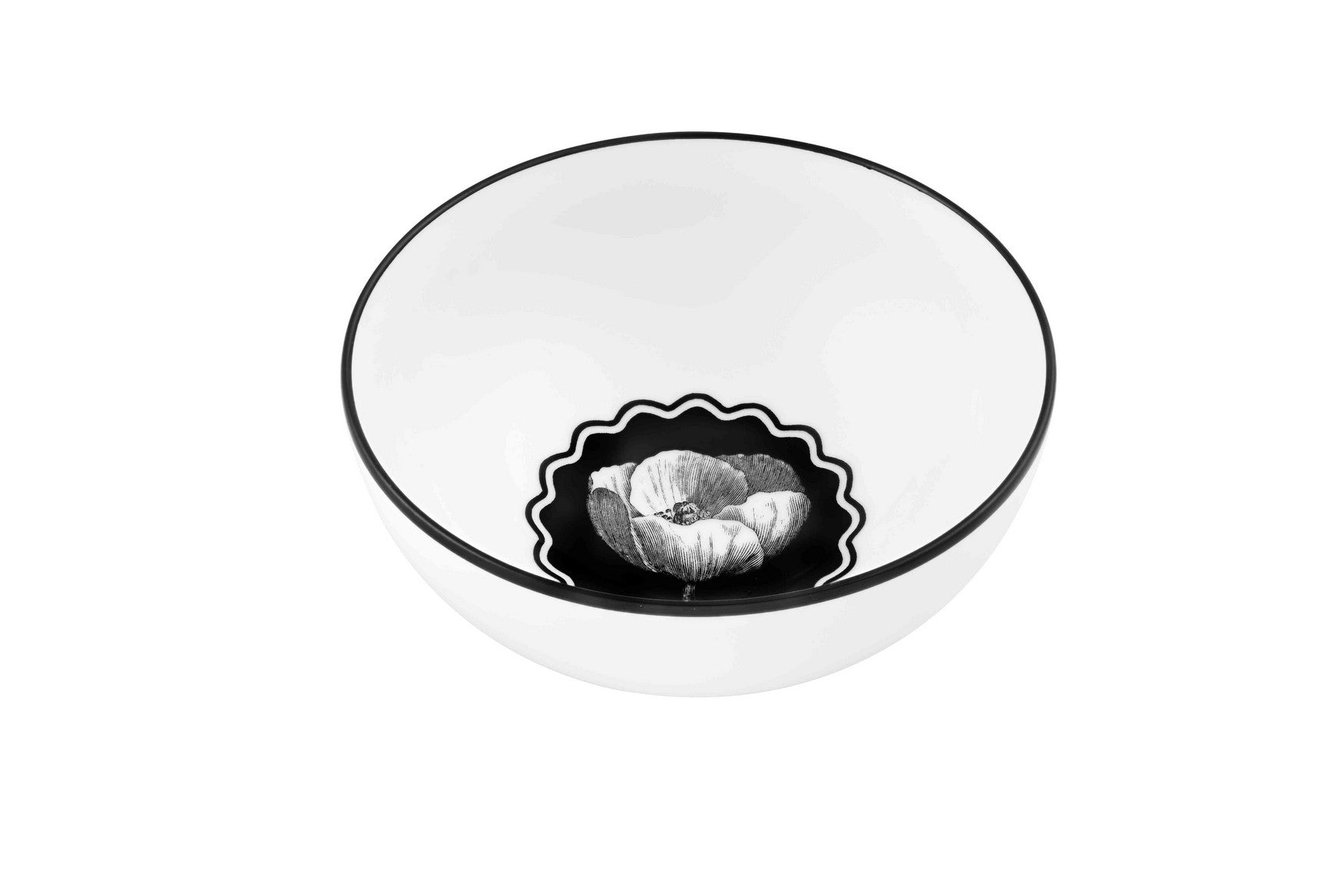  Christian Lacroix by Vista Alegre Herbariae Soup Bowls Set of 4 - Black/White - Bonton