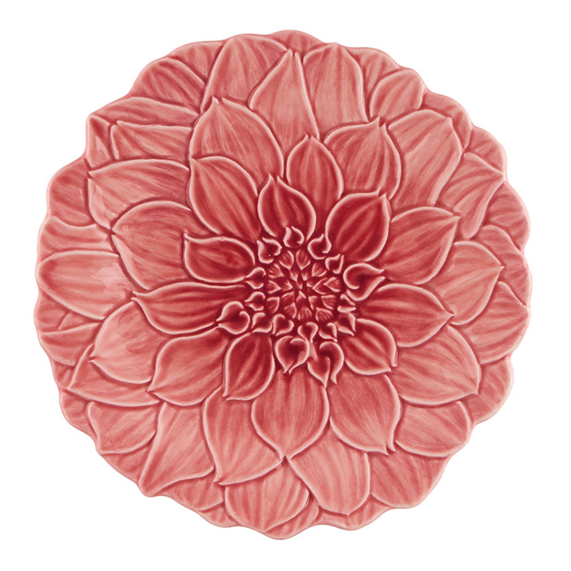  Bordallo Pinheiro Maria Flor Dahlia Fruit Plates Set of 4 - Pink - Bonton