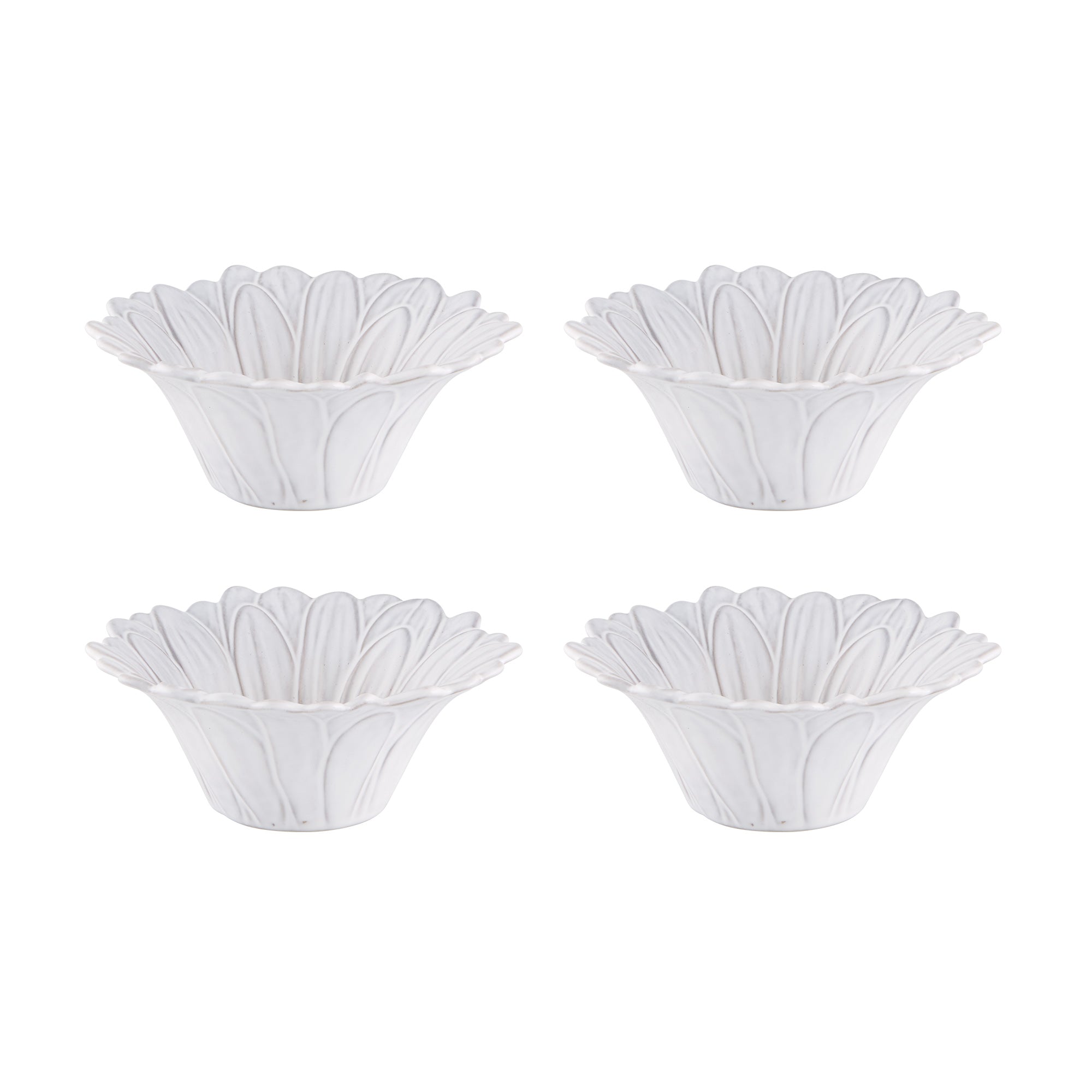  Bordallo Pinheiro Maria Flor Daisy Bowls Set of 4 - White - Bonton