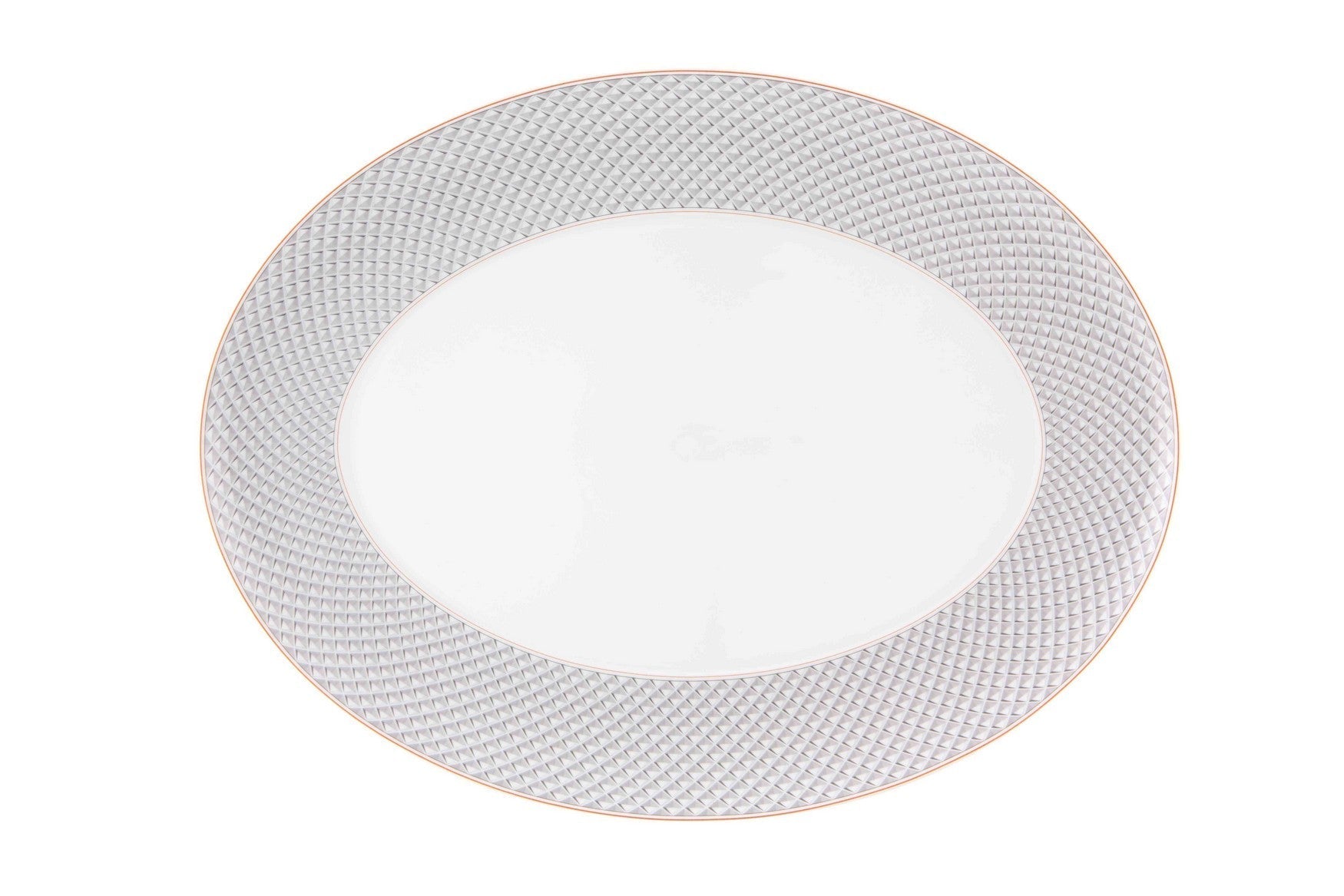  Vista Alegre Maya Large Oval Platter - Grey/White - Bonton