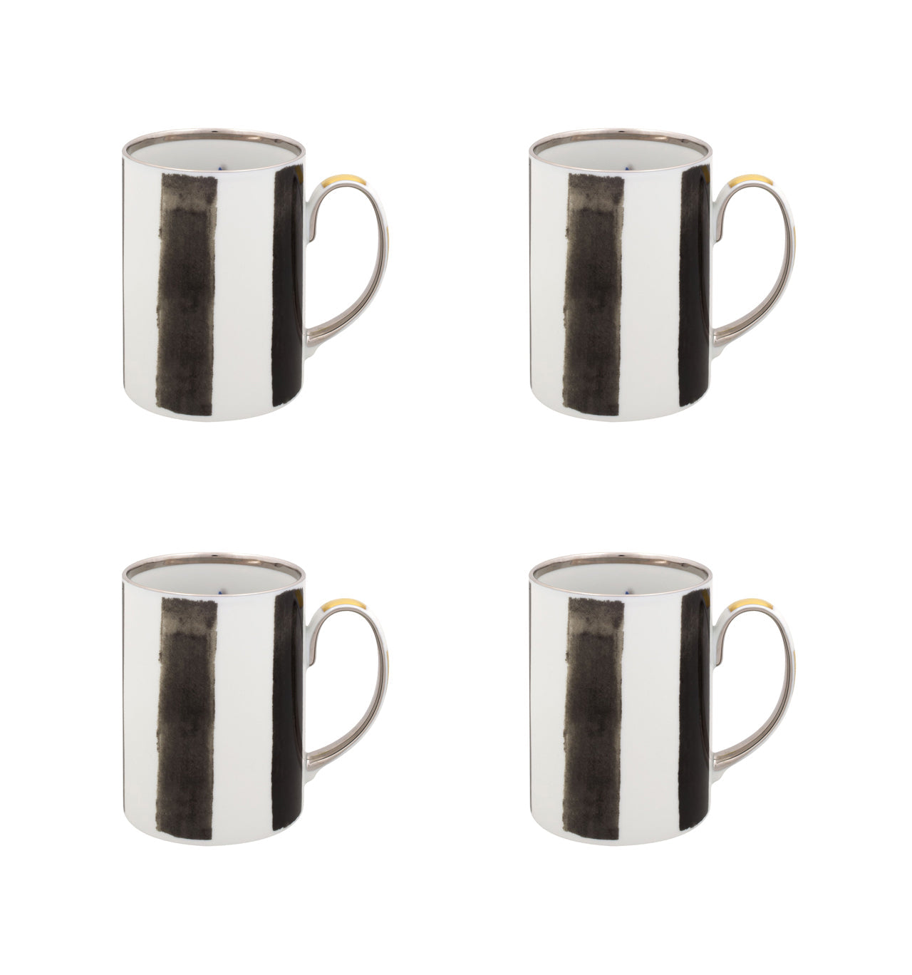  Christian Lacroix by Vista Alegre Sol Y Sombra Mugs Set of 4 - Black/White - Bonton