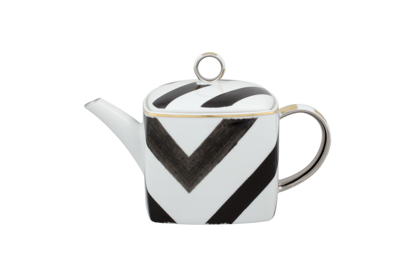  Christian Lacroix by Vista Alegre Sol Y Sombra Teapot - Black/White - Bonton