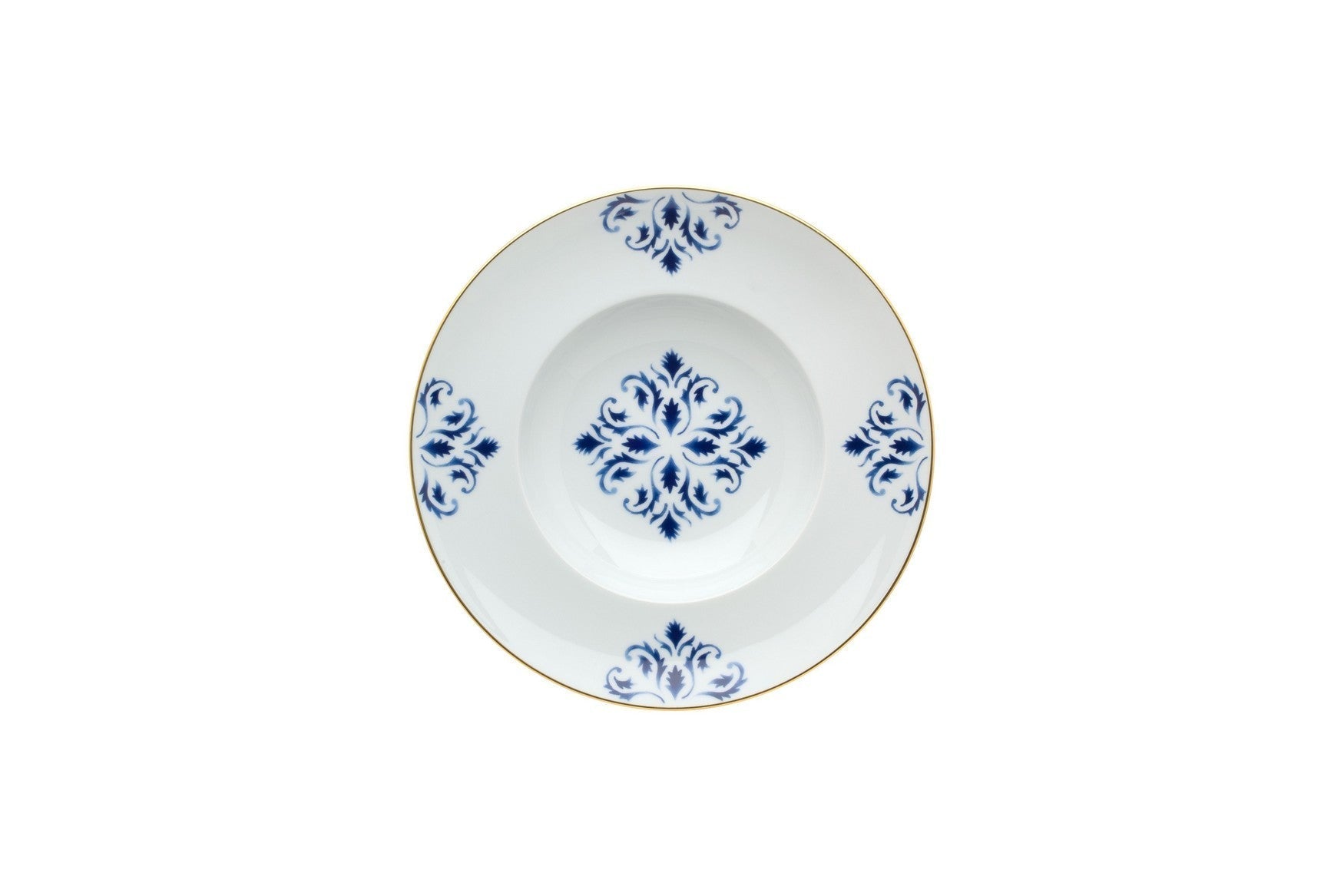  Vista Alegre Transatlantica Soup Plates Set of 4 - Blue/White - Bonton