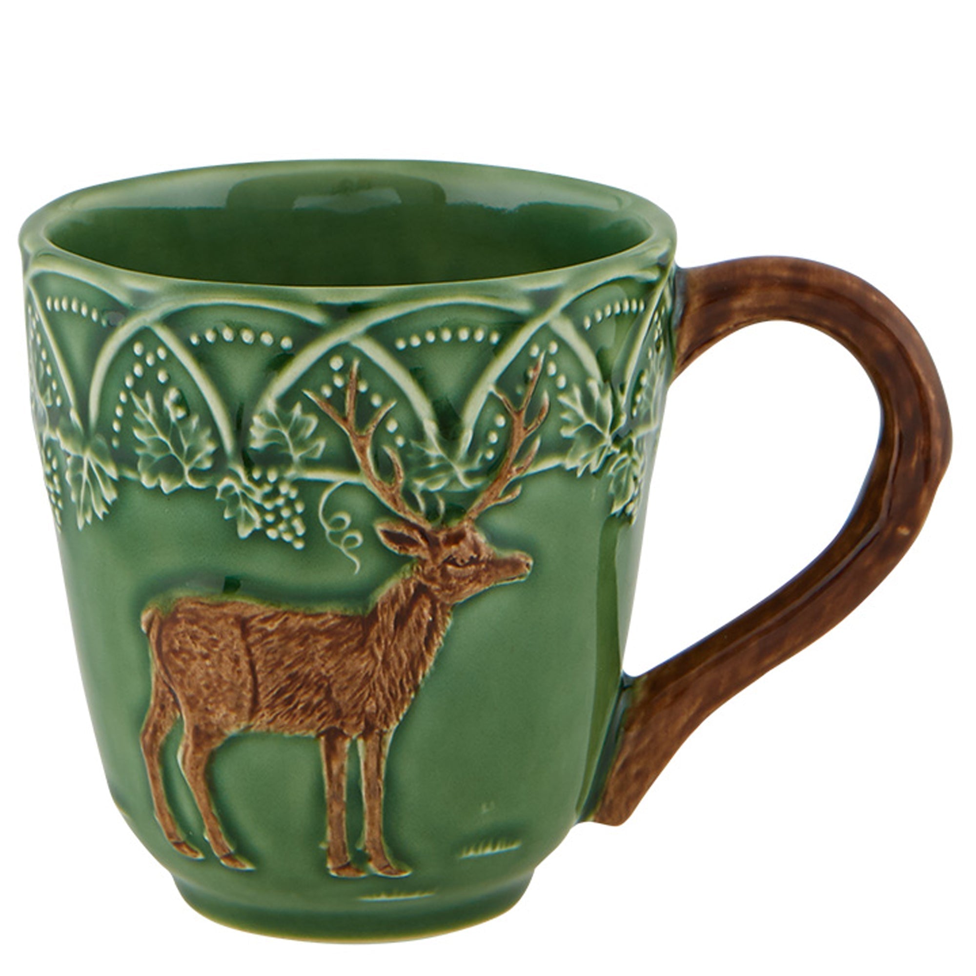  Bordallo Pinheiro Woods Deer Mugs Set of 4 - Green - Bonton