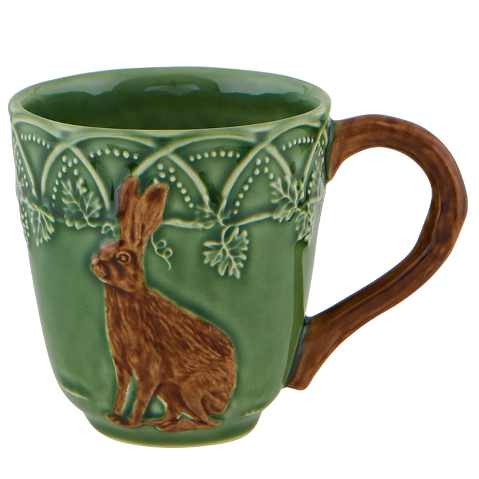  Bordallo Pinheiro Woods Hare Mugs Set of 4 - Green - Bonton