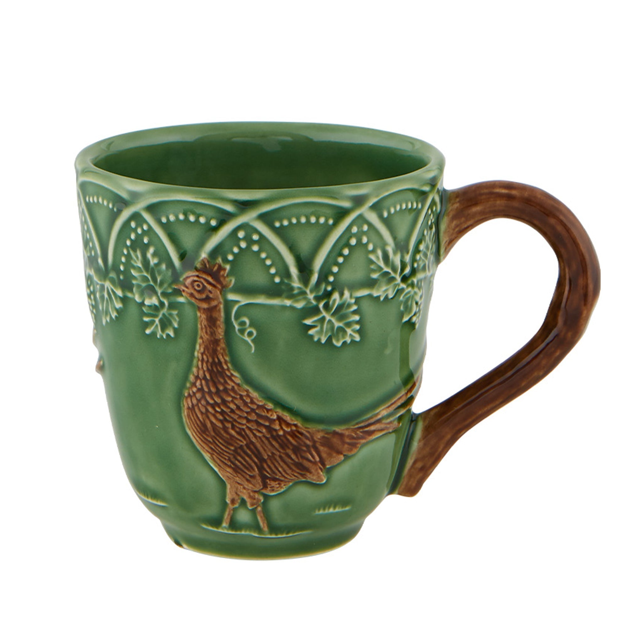  Bordallo Pinheiro Woods Pheasant Mugs Set of 4 - Green - Bonton