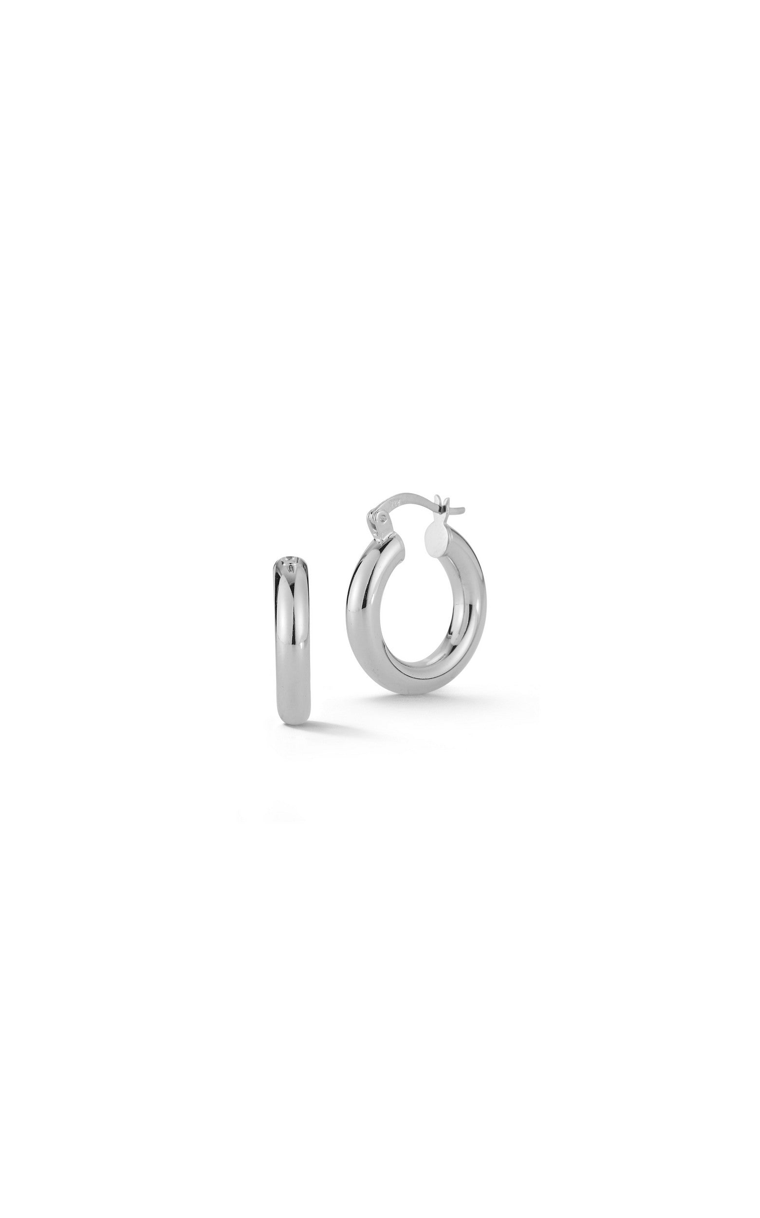  Relativity Small Tube Hoop Earrings - Silver - Bonton