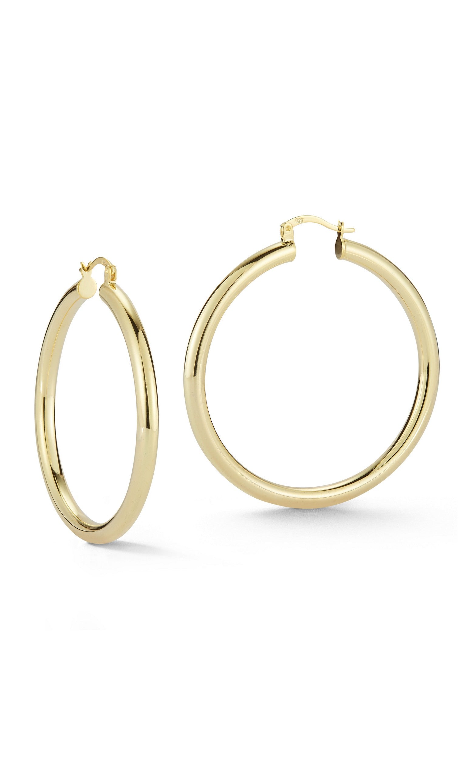  Relativity Large Tube Hoop Earrings - Gold - Bonton